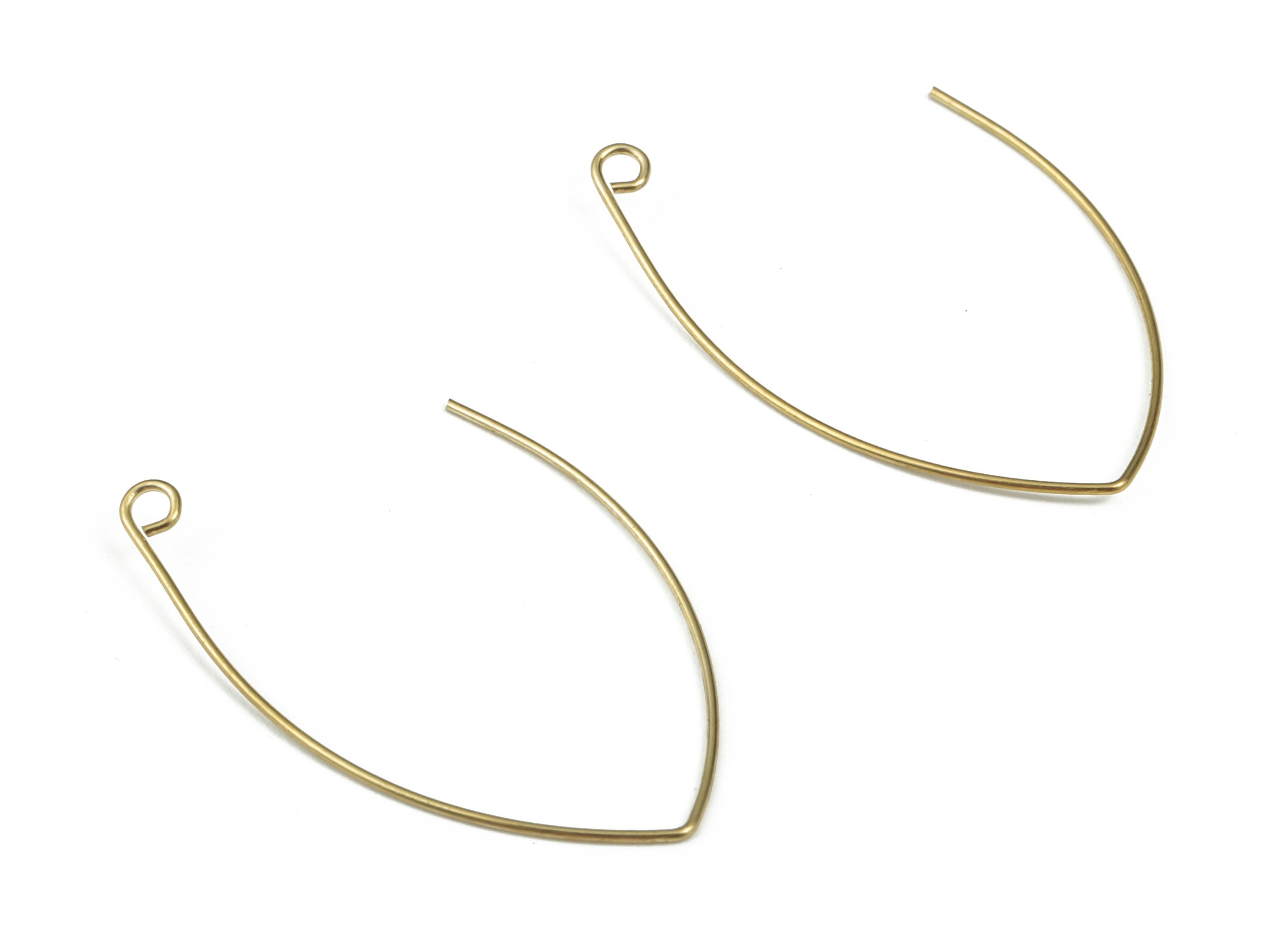Brass V Earring Wire - Raw Brass V Earring Hook - Earring Hook - Jewelry Making Supplies - 39.82x21.17x0.68mm - PP3937 - DOMEDBAZAAR