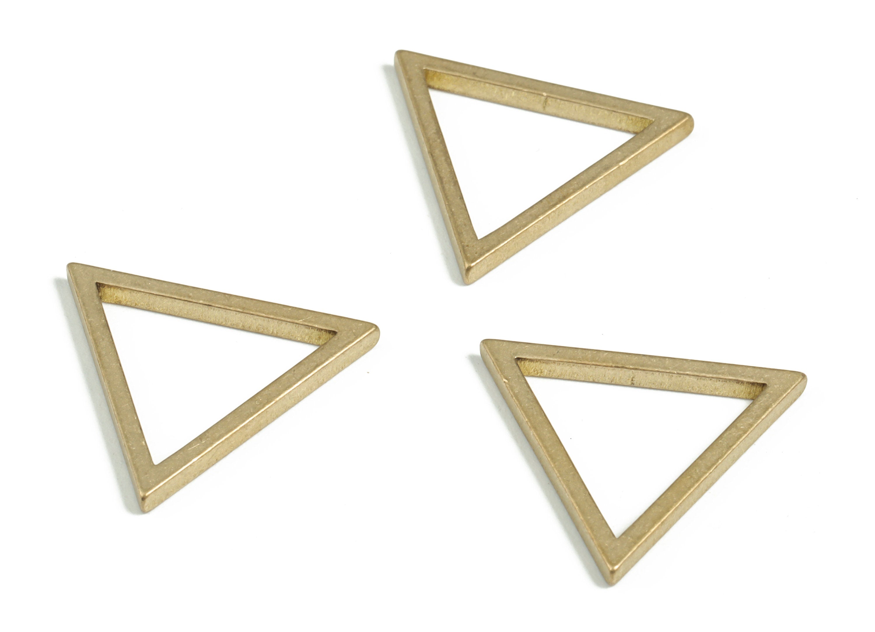 Brass Triangle Earring Charms - Raw Brass Triangle Pendant - Earring Findings - Jewelry Making Supplies - 23.3x20.25x1.97mm - PP3938 - DOMEDBAZAAR