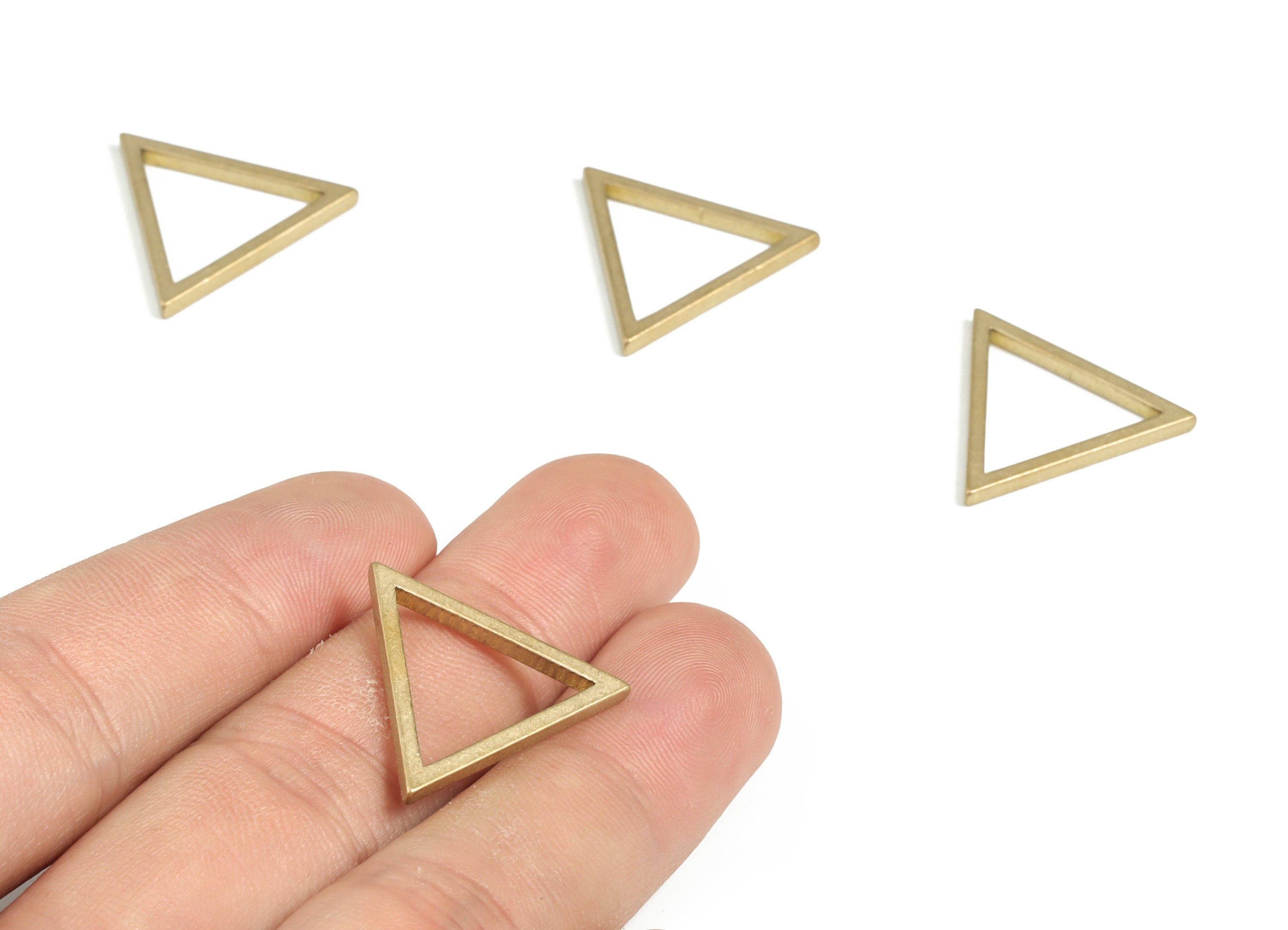 Brass Triangle Earring Charms - Raw Brass Triangle Pendant - Earring Findings - Jewelry Making Supplies - 23.3x20.25x1.97mm - PP3938 - DOMEDBAZAAR