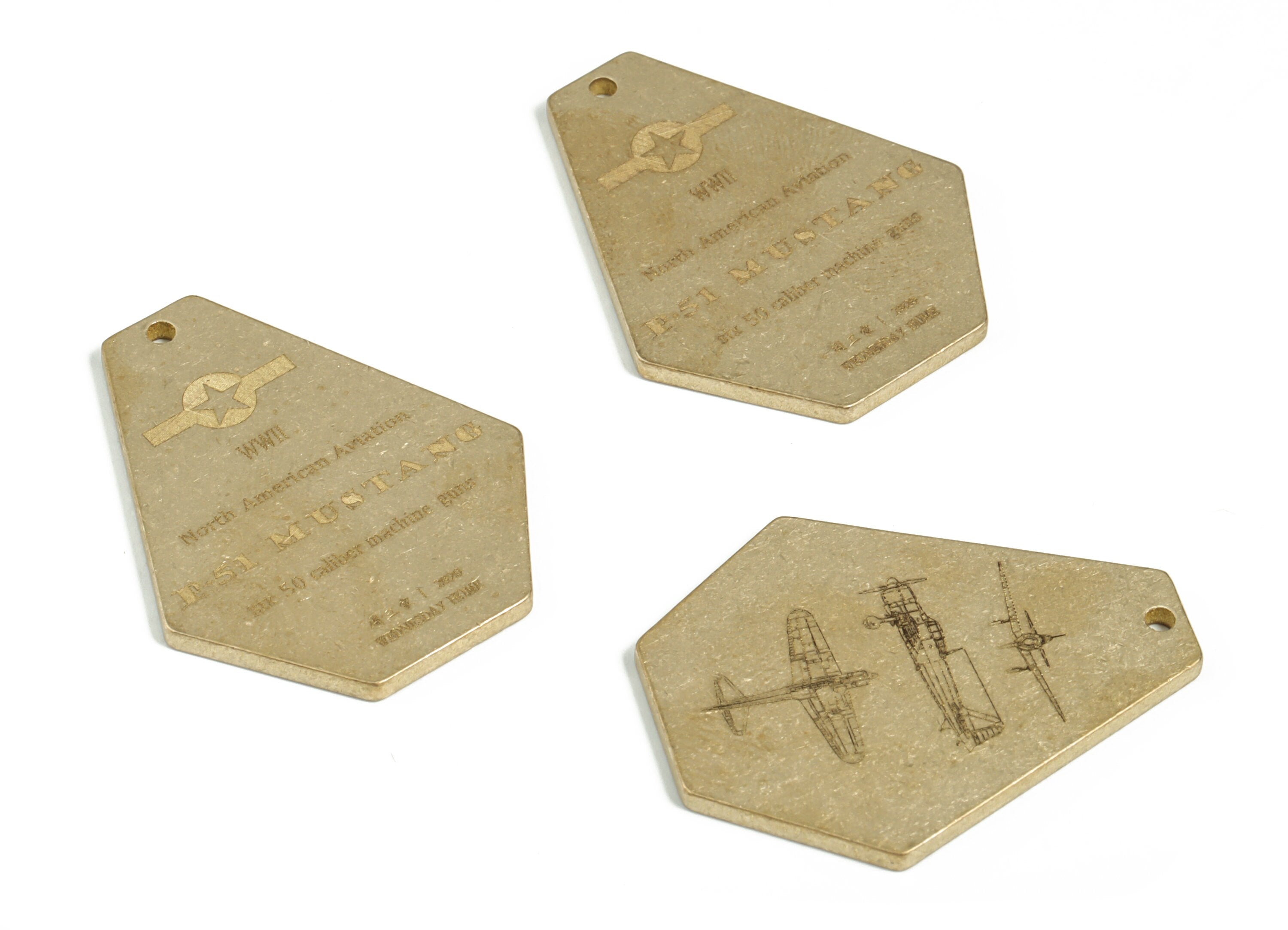 Brass Geometry Aircraft Earring Charms - Raw Brass Geometry Badge Pendant - Jewelry Making Supplies - 39.44x31.91x1.99mm - PP3946 - DOMEDBAZAAR