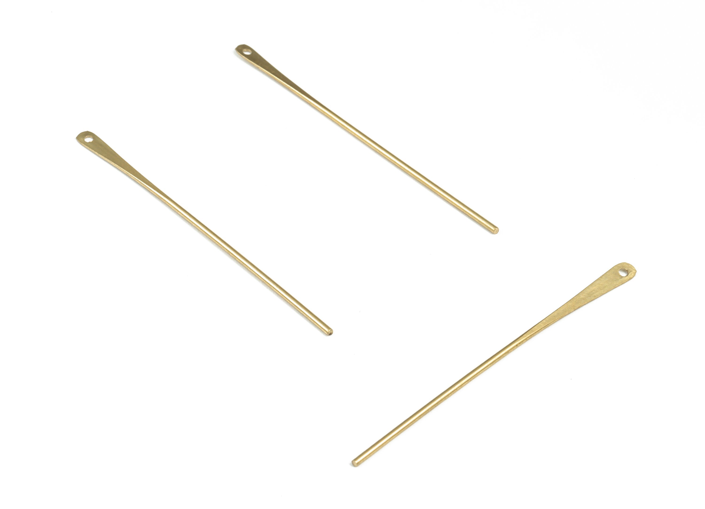 Brass Strip Earring Charms - Raw Brass Strip Pendant - Earring Findings - Jewelry Making Supplies - 49.18x2.56x0.99mm - PP3950 - DOMEDBAZAAR