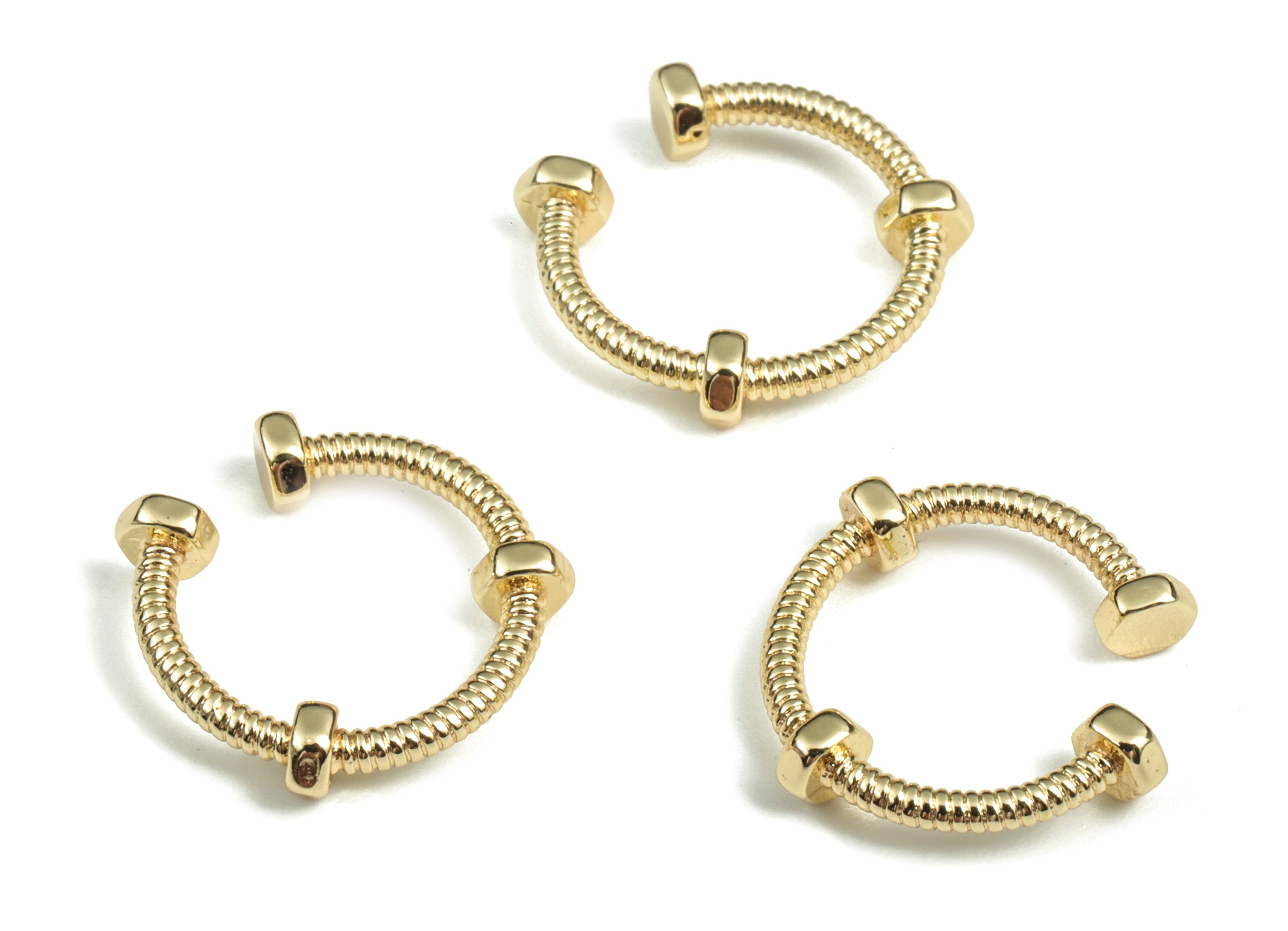 Brass Ear Cuff No Piercing - Ear Cuffs – Earring Gold Cuff - Ear Cuff non pierced - Gold fake piercing - 13.85x13.74x3.28mm - RGP2912 - DOMEDBAZAAR