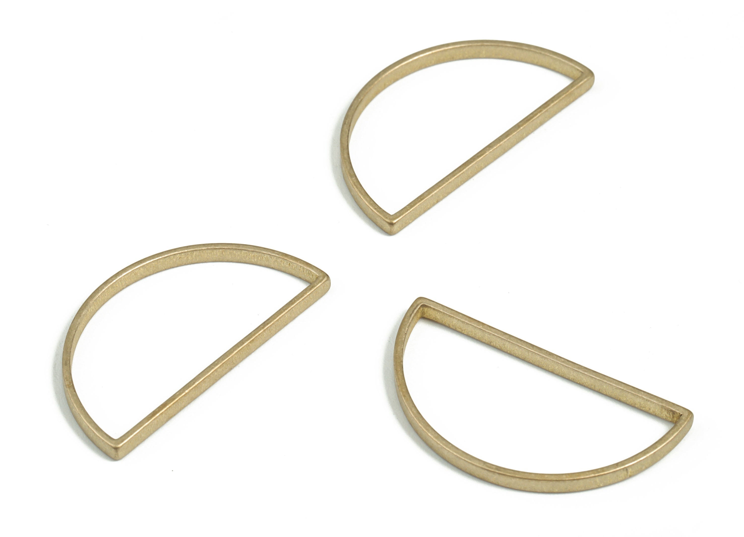 Raw Brass Half Moon Charm – Raw Brass Pendant Earring Charm – Jewelry Making Supplies – Earring Charm - 29.73 × 15.83× 1.97mm - PP3944 - DOMEDBAZAAR