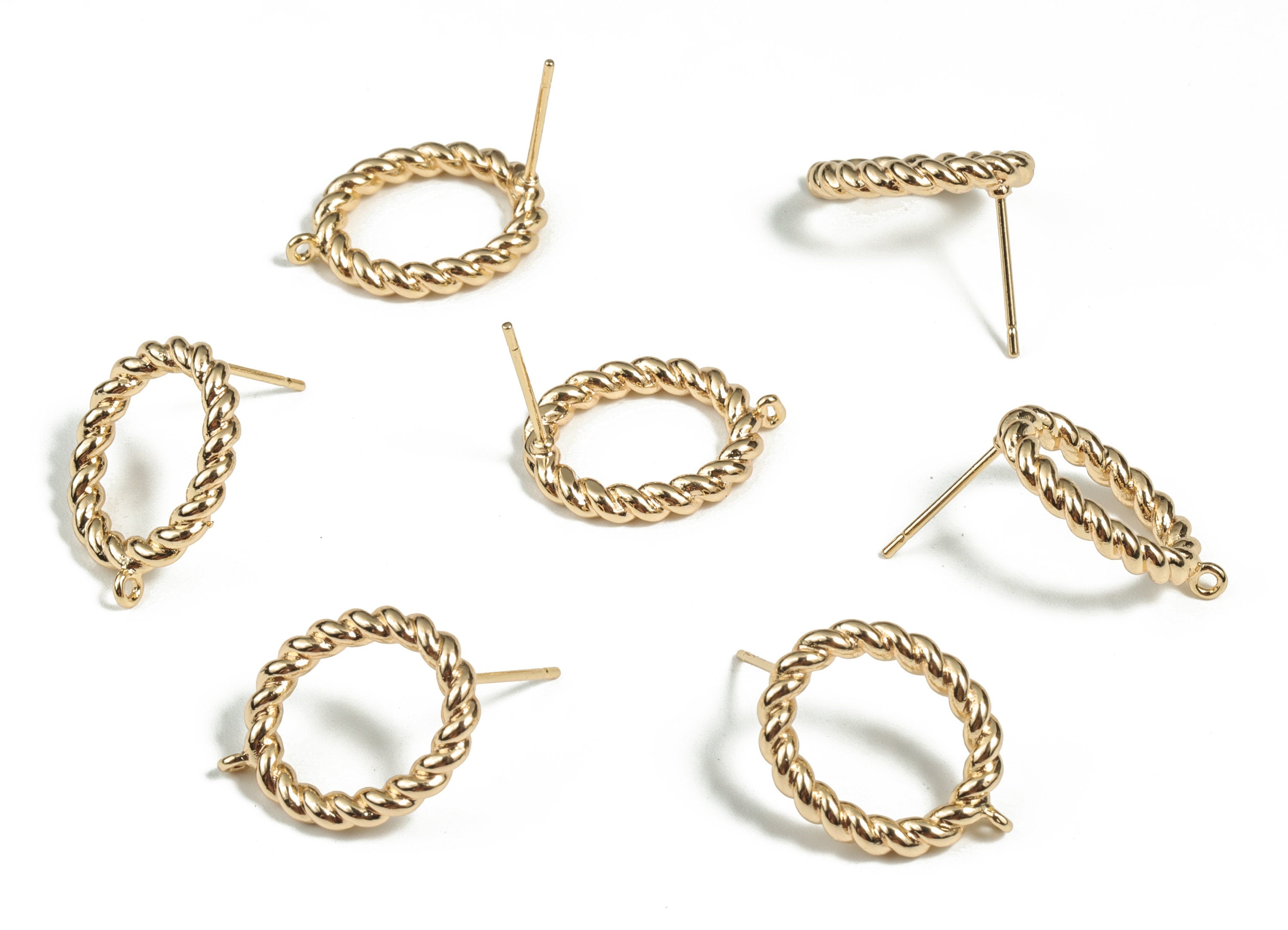 Raw Brass Earring Stud – Brass Stud Earring for Women - 18K Real Gold Plated Brass – Jewelry Making Supplies - 18.88× 14.7×2.69mm - RGP2927 - DOMEDBAZAAR