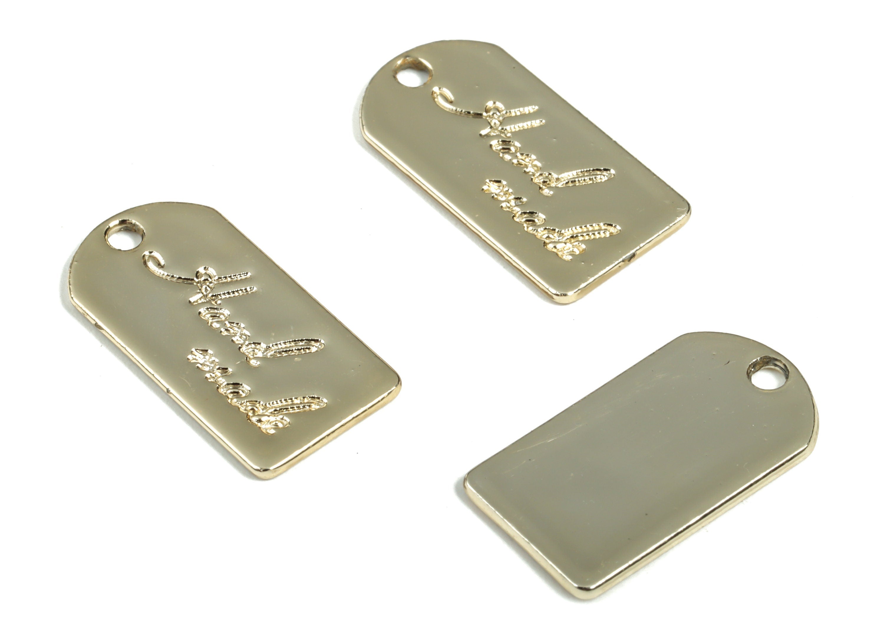 Alloy D Handmade Earring Charms - Gold Alloy D Pendant - Gold Tone Plated Alloy - Jewelry Making Supplies - 18.65x9.98x0.94mm - ZZ1763 - DOMEDBAZAAR