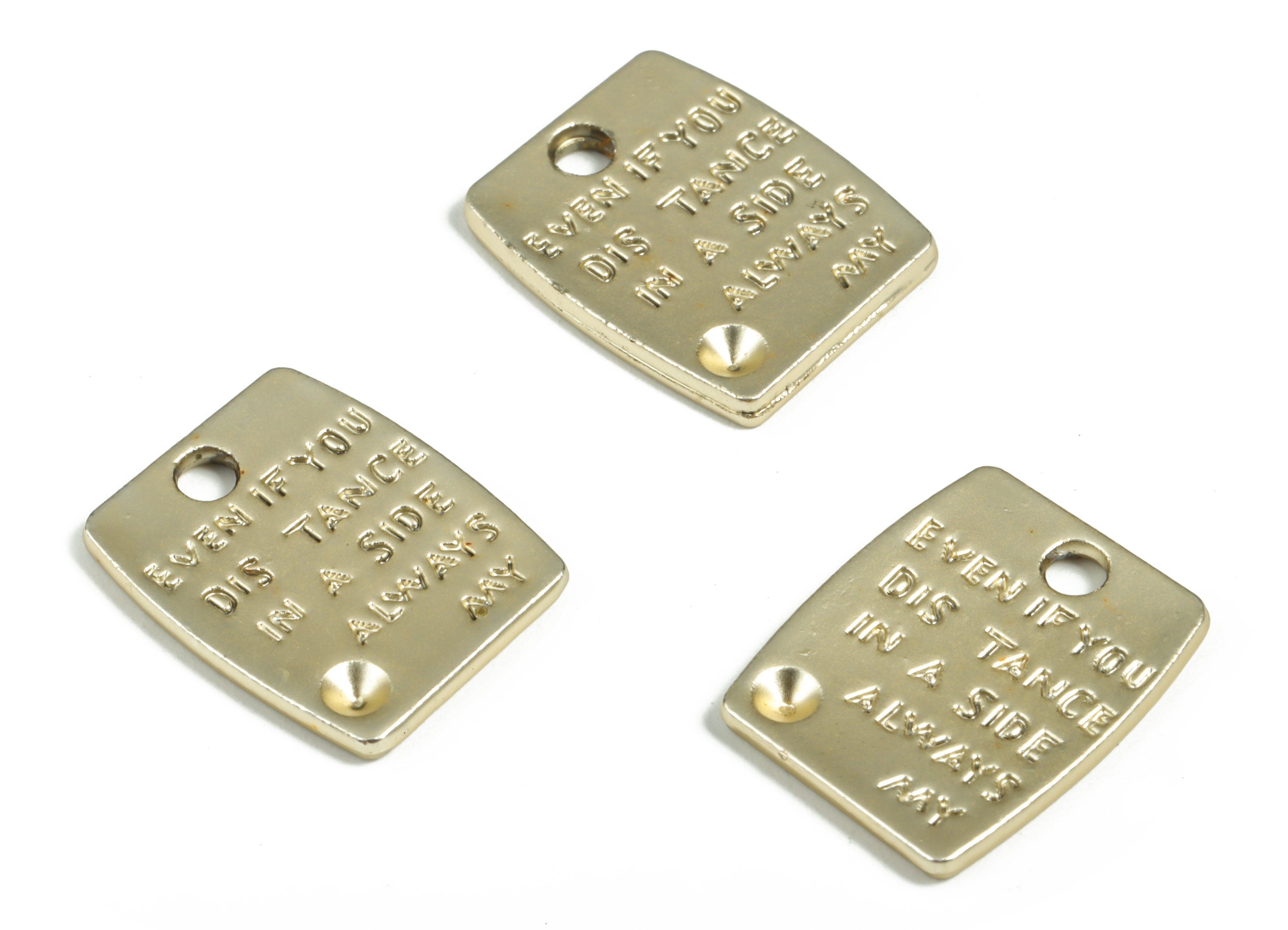Alloy Square Letter Earring Charms - Gold Alloy Square Pendant - Gold Tone Plated Alloy - Jewelry Making Supplies - 18.28x15x1.7mm - ZZ1768 - DOMEDBAZAAR