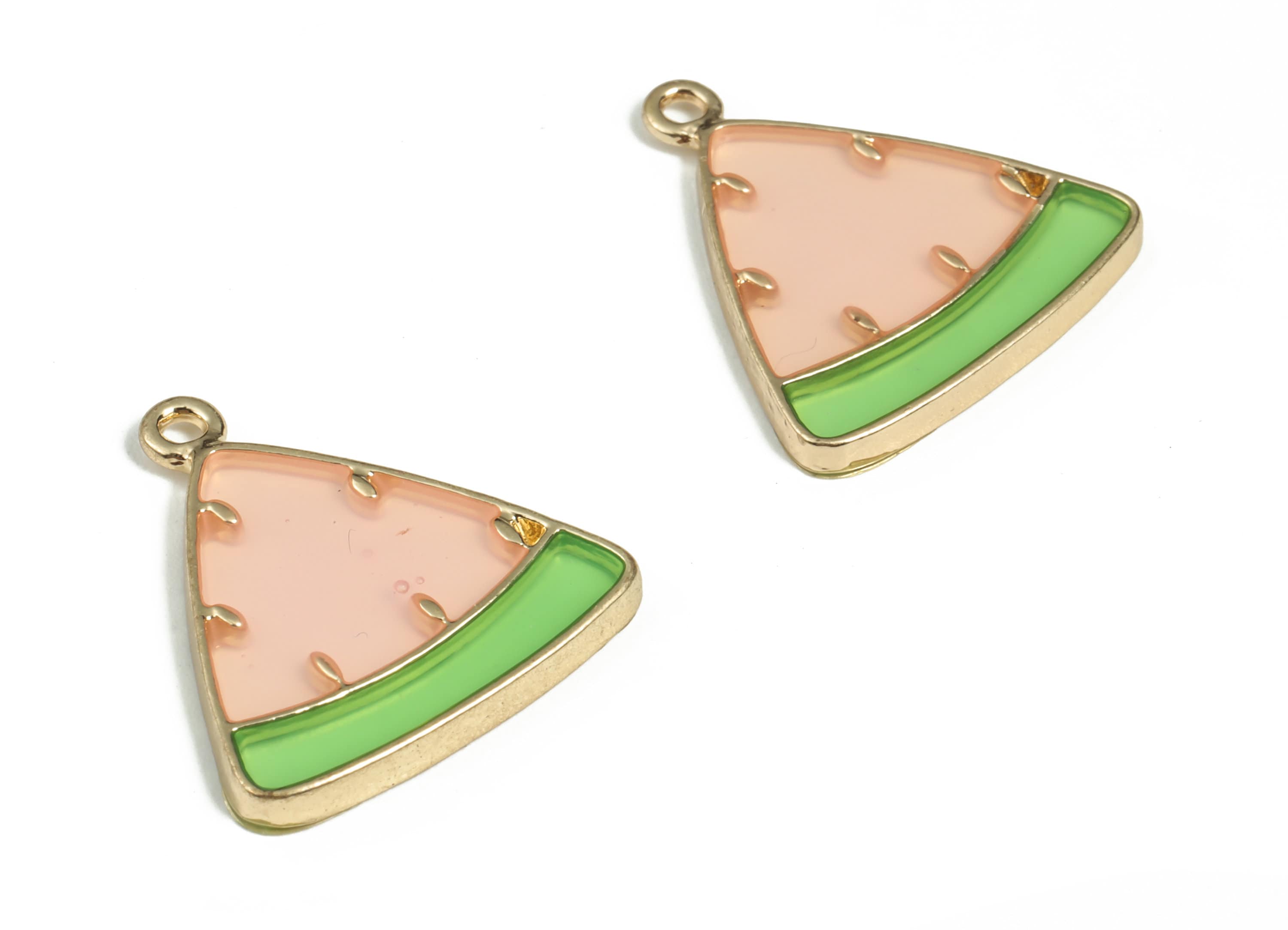 Alloy Triangle Earring Charms - Enamel Alloy Triangle Pendant - Earring Findings - Jewelry Making Supplies - 23.11x21.53x2.17mm - ZZ1759 - DOMEDBAZAAR