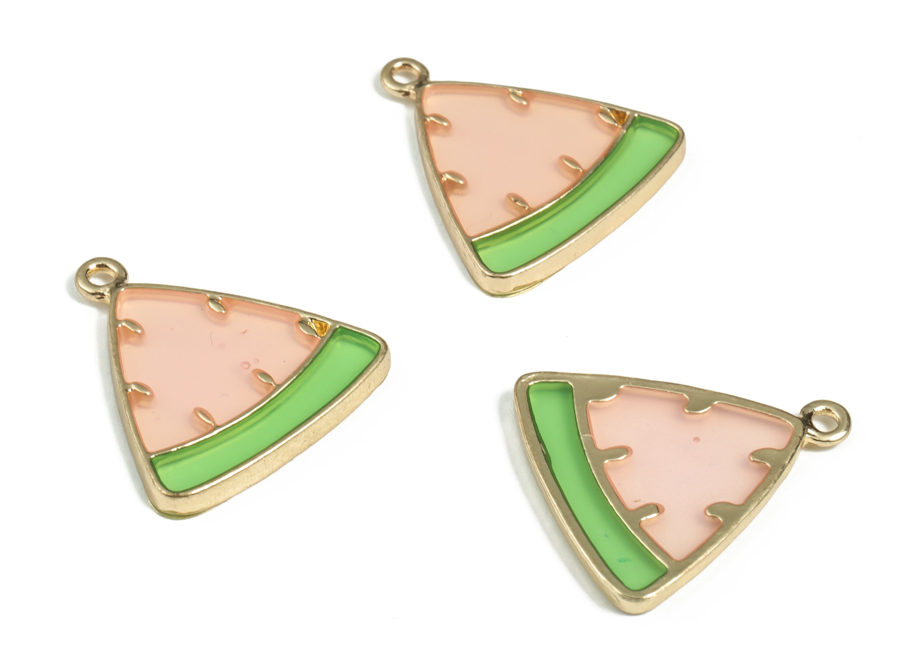 Alloy Triangle Earring Charms - Enamel Alloy Triangle Pendant - Earring Findings - Jewelry Making Supplies - 23.11x21.53x2.17mm - ZZ1759 - DOMEDBAZAAR