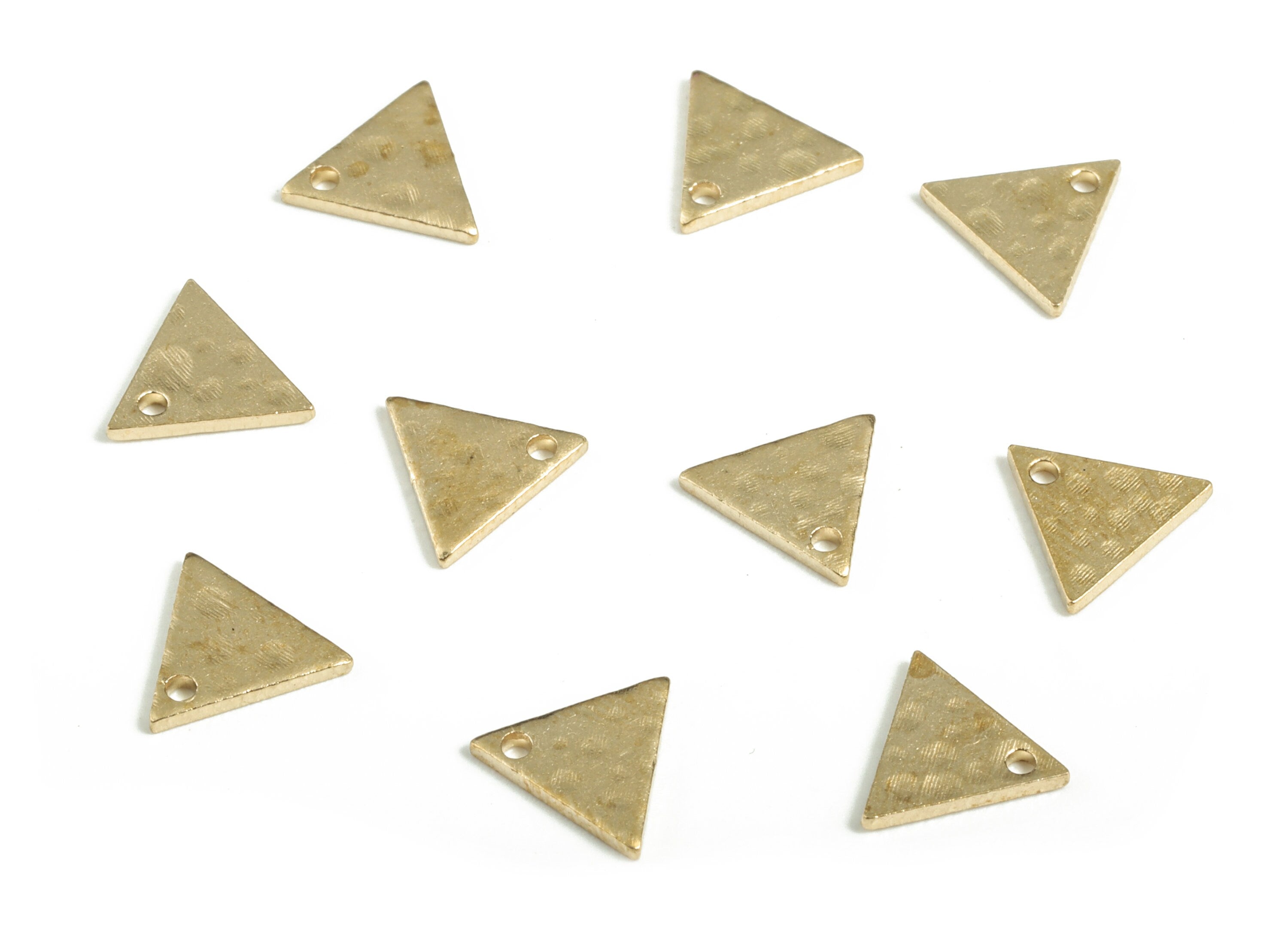 Brass Hammered Triangle Earring Charms - Raw Brass Triangle Pendant - Earring Findings - Jewelry Making Supplies - 8.85x7.63x0.96mm - PP3862 - DOMEDBAZAAR