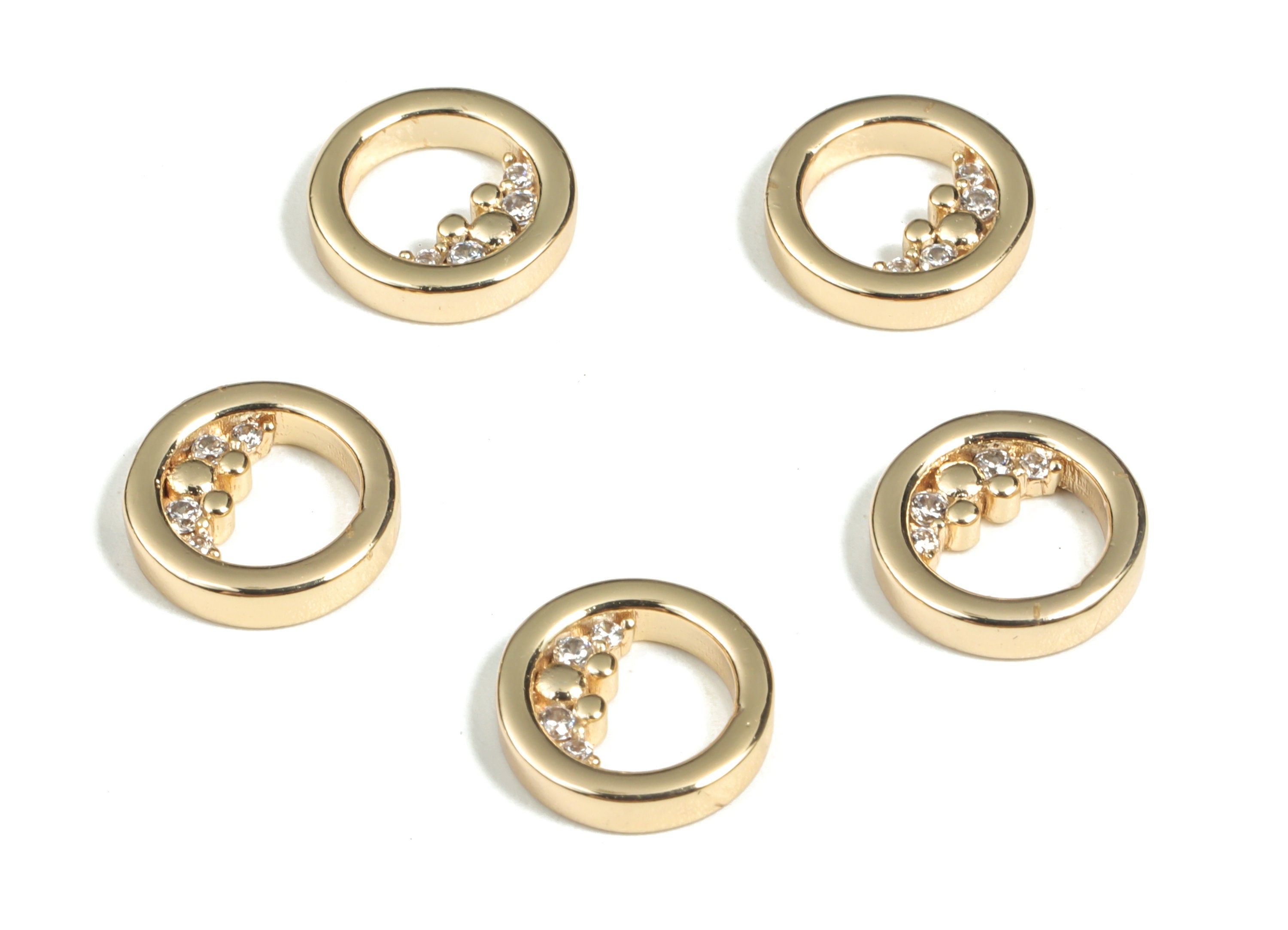Brass Mini Circle Charm - Gold Plated Bubble Pendant Charm - 18K Real Gold Plated – Jewelry Making Supplies - 10.27×10.27×2.28mm - RGP2925 - DOMEDBAZAAR