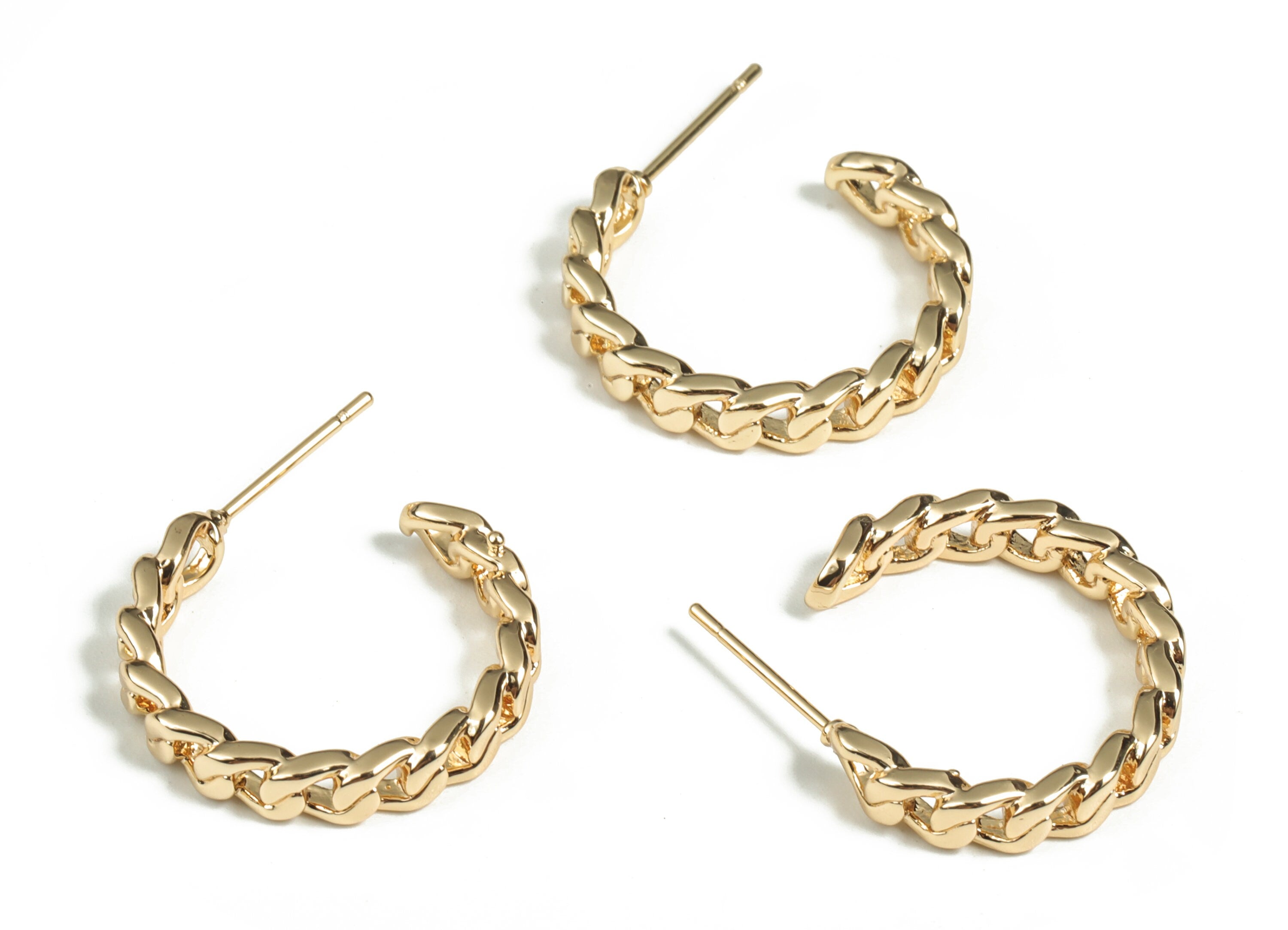 Raw Brass Earring Stud – Brass Stud Earring for Women - 18K Real Gold Plated Brass – Jewelry Making Supplies - 23.43× 21.73×4.33mm - RGP2923 - DOMEDBAZAAR