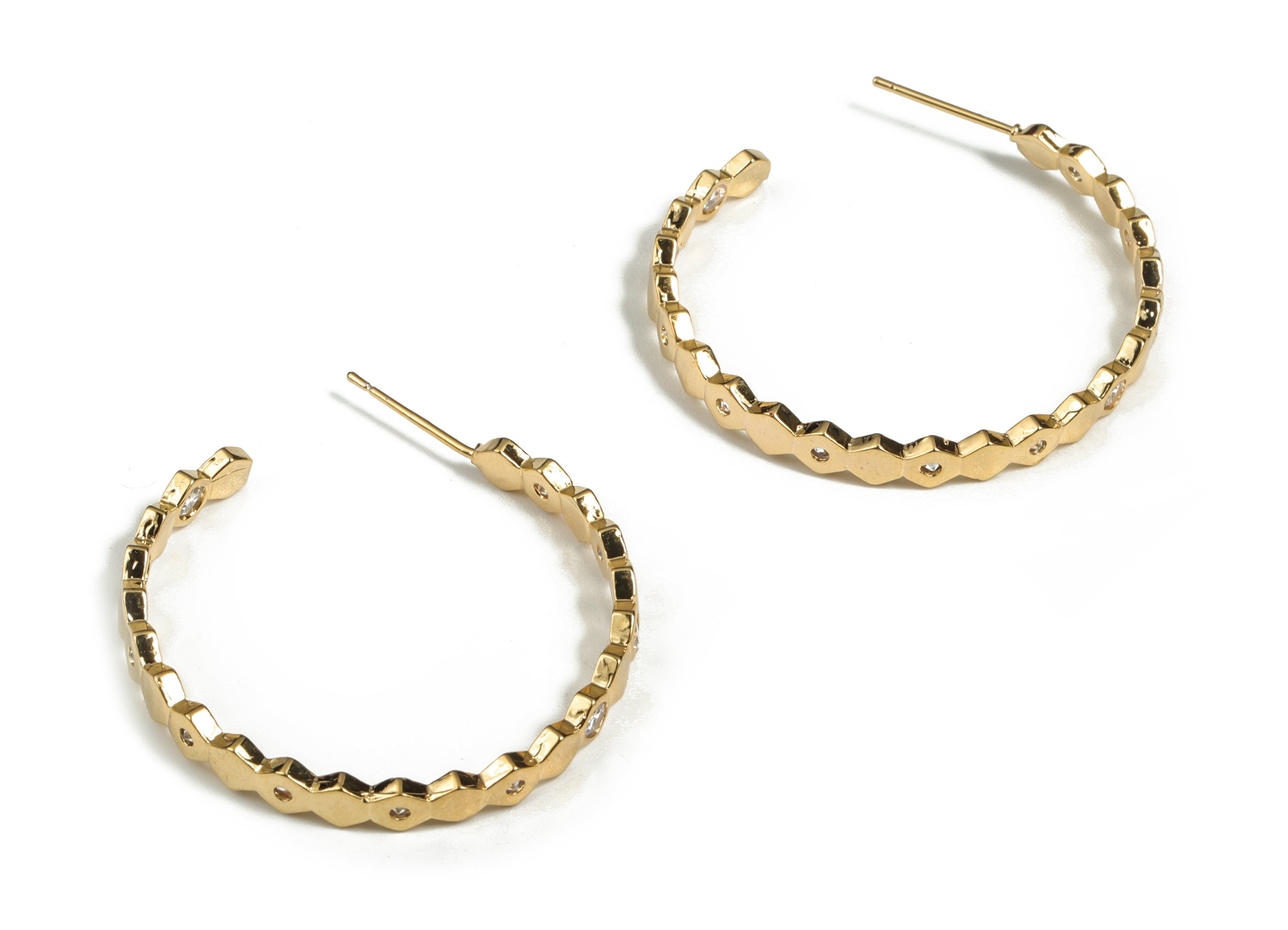 Raw Brass Earring Stud – Brass Stud Earring for Women - 18K Real Gold Plated Brass – Jewelry Making Supplies - 35.53×33.17×4.38mm - RGP2922 - DOMEDBAZAAR