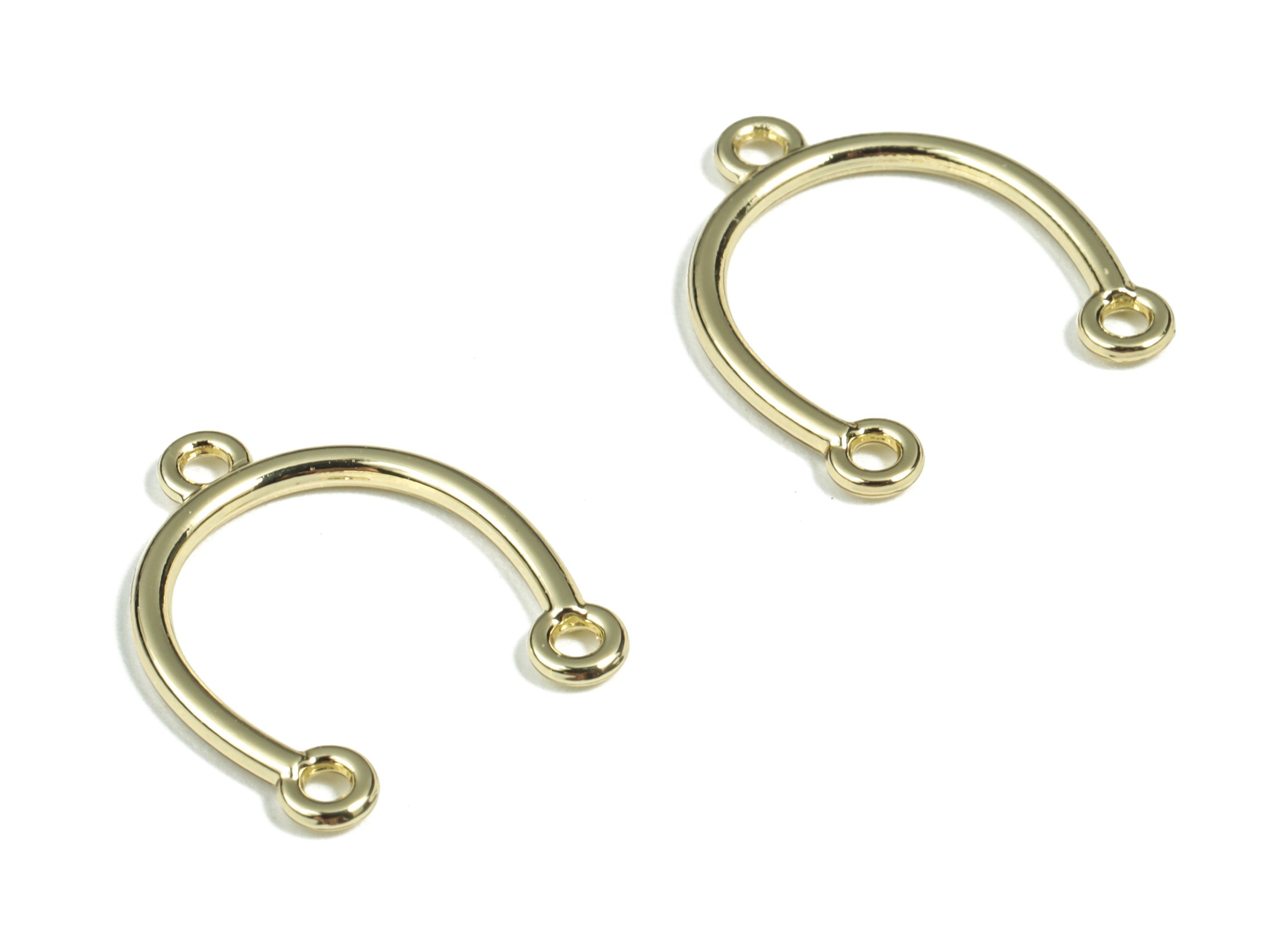 Alloy U Earring Charms – Alloy U Connector - Gold Tone Plated Alloy - Jewelry Making Supplies - 18.57x15.22x1.43mm - ZZ1965 - DOMEDBAZAAR