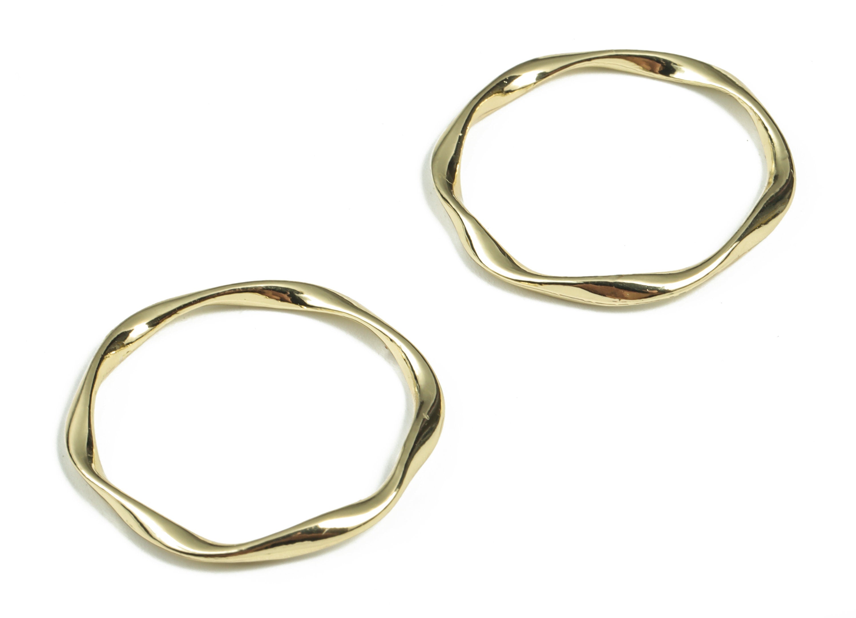 Alloy Geometry Earring Charms - Alloy Geometry Pendant - Gold Tone Plated Alloy - Jewelry Making Supplies - 32.23x31.08x2.7mm - ZZ1968 - DOMEDBAZAAR