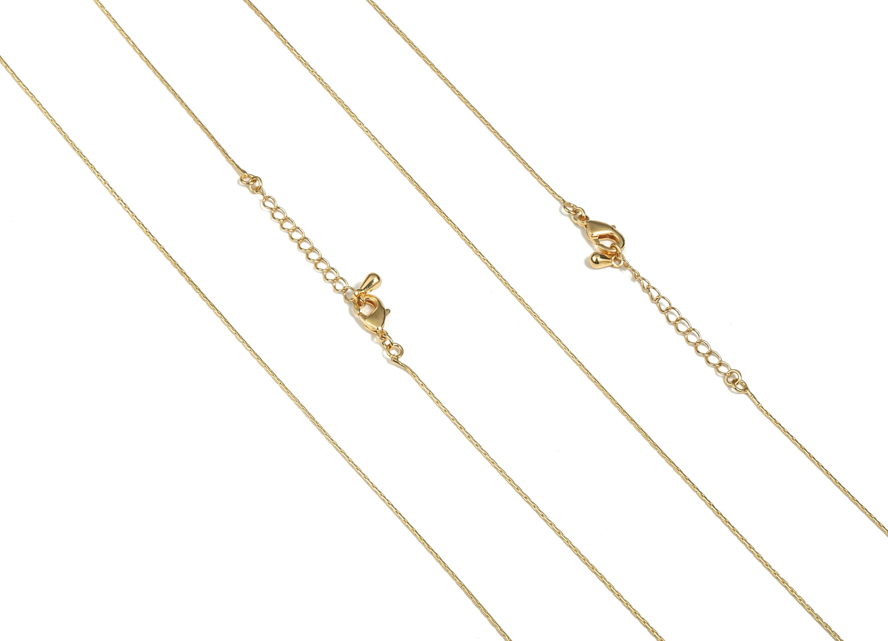 Gold Finished Snake Chain - 19.7 Inch Brass Snake Chain - 18K Real Gold Plated Brass -  0.12&quot;&quot; x 0.02&quot;&quot; - RGP2935 - DOMEDBAZAAR