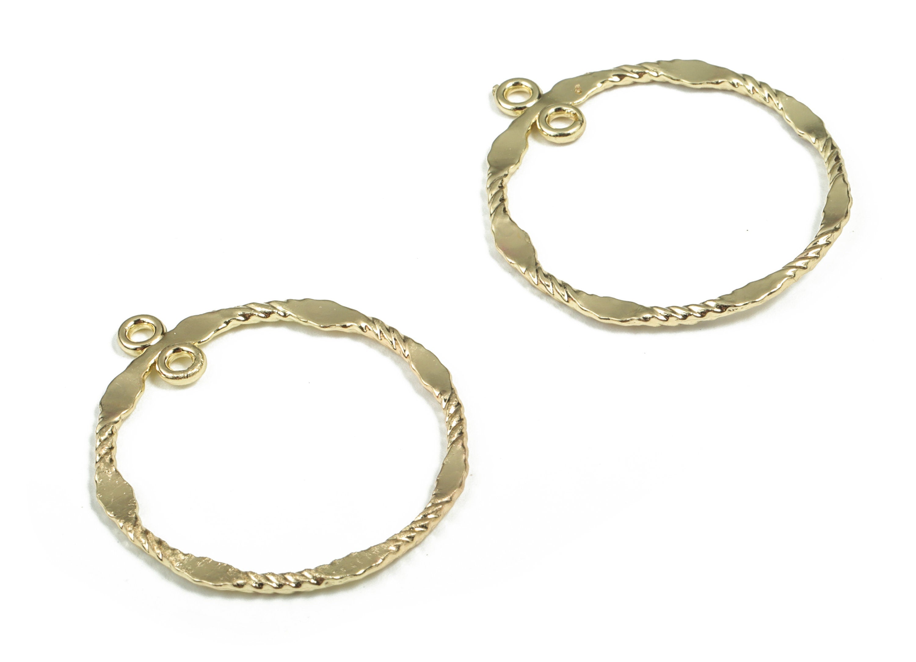 Alloy Geometry Earring Charms - Gold Alloy Geometry Connector - Gold Tone Plated Alloy - Jewelry Supplies - 31.33x27.6x1.4mm - ZZ1776 - DOMEDBAZAAR