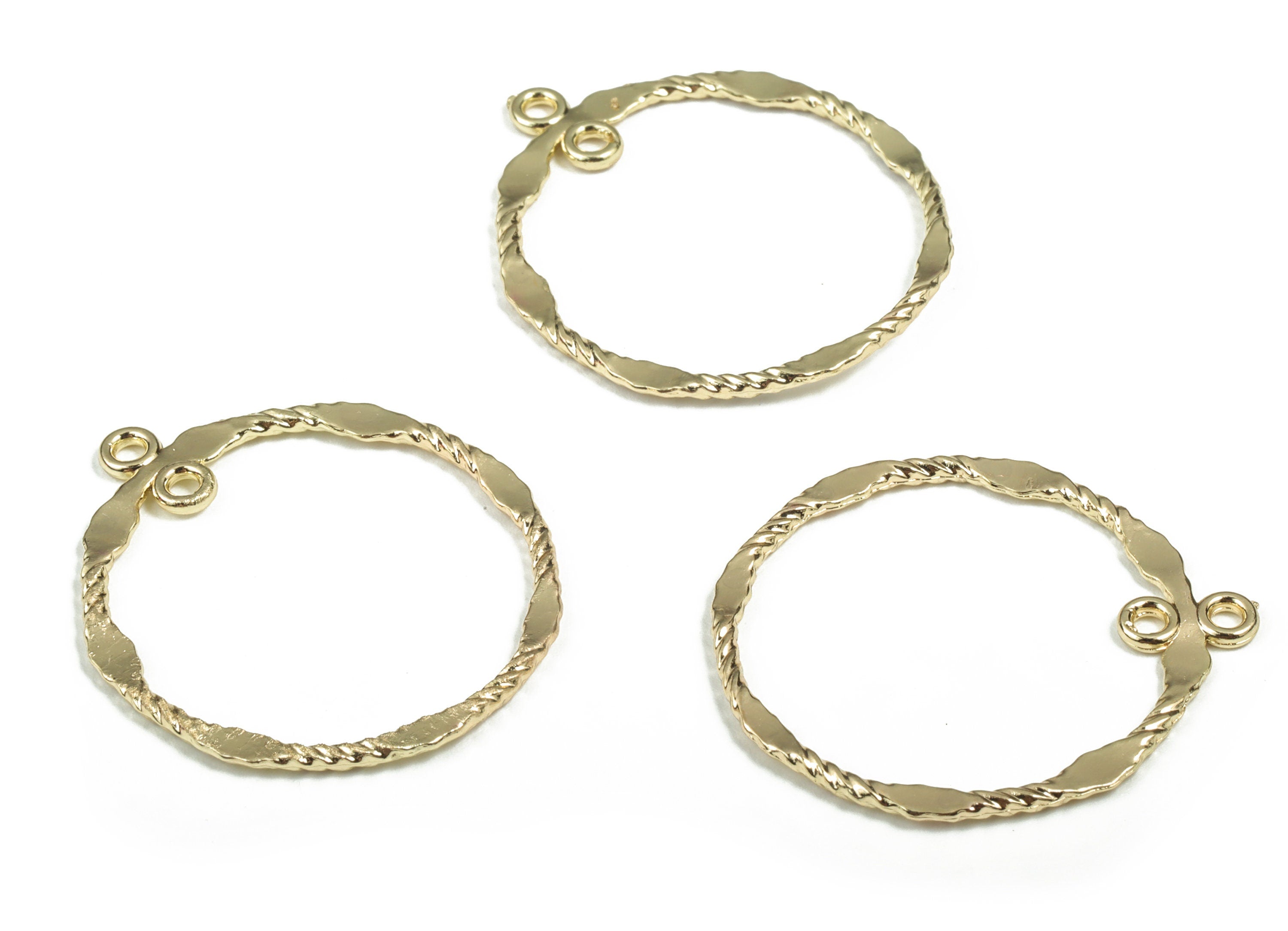 Alloy Geometry Earring Charms - Gold Alloy Geometry Connector - Gold Tone Plated Alloy - Jewelry Supplies - 31.33x27.6x1.4mm - ZZ1776 - DOMEDBAZAAR