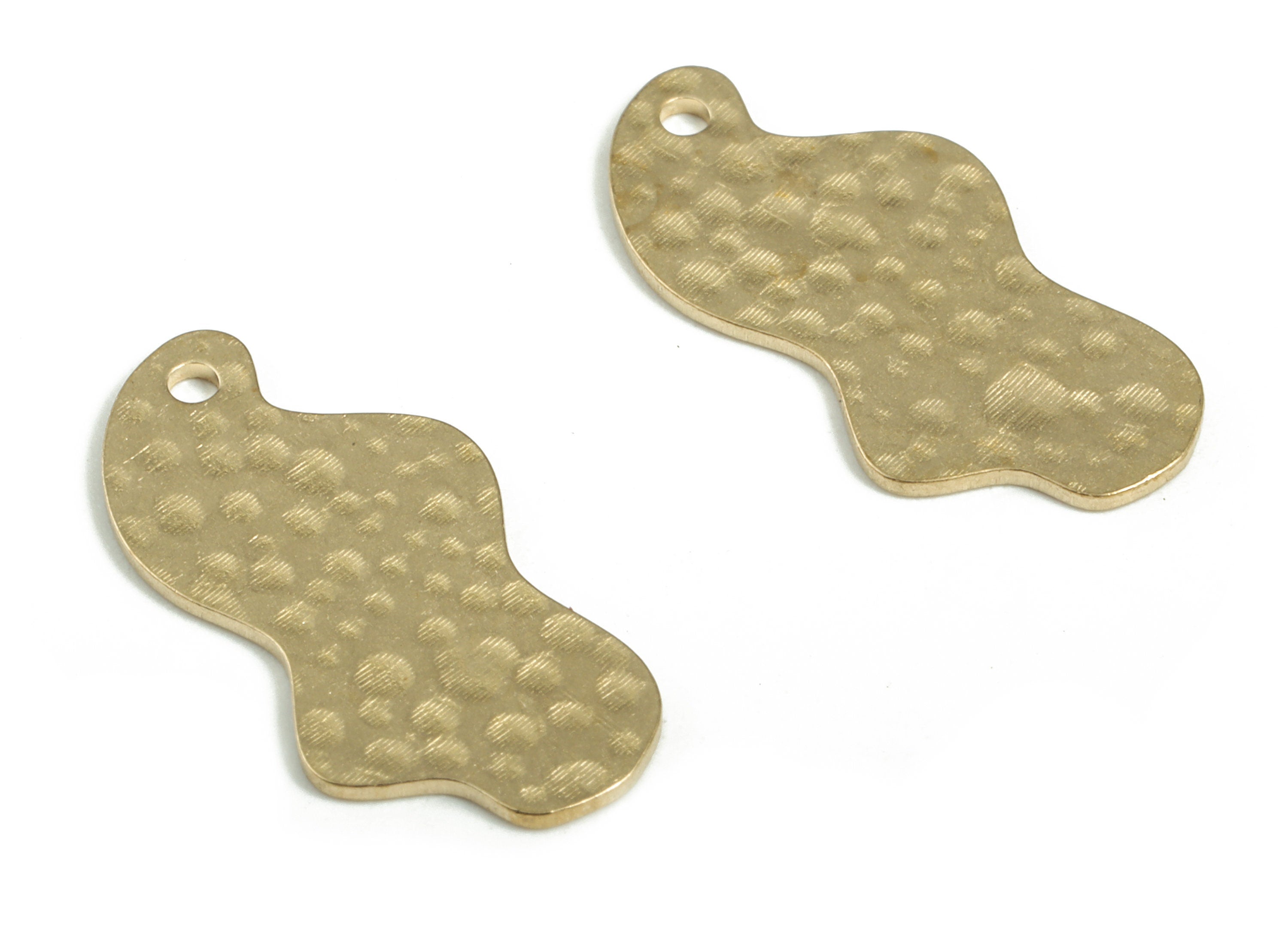 Brass Hammered Could Earring Charms - Raw Brass Could Pendant - Earring Findings - Jewelry Making Supplies - 22.53x11.08x0.77mm - PP3865 - DOMEDBAZAAR