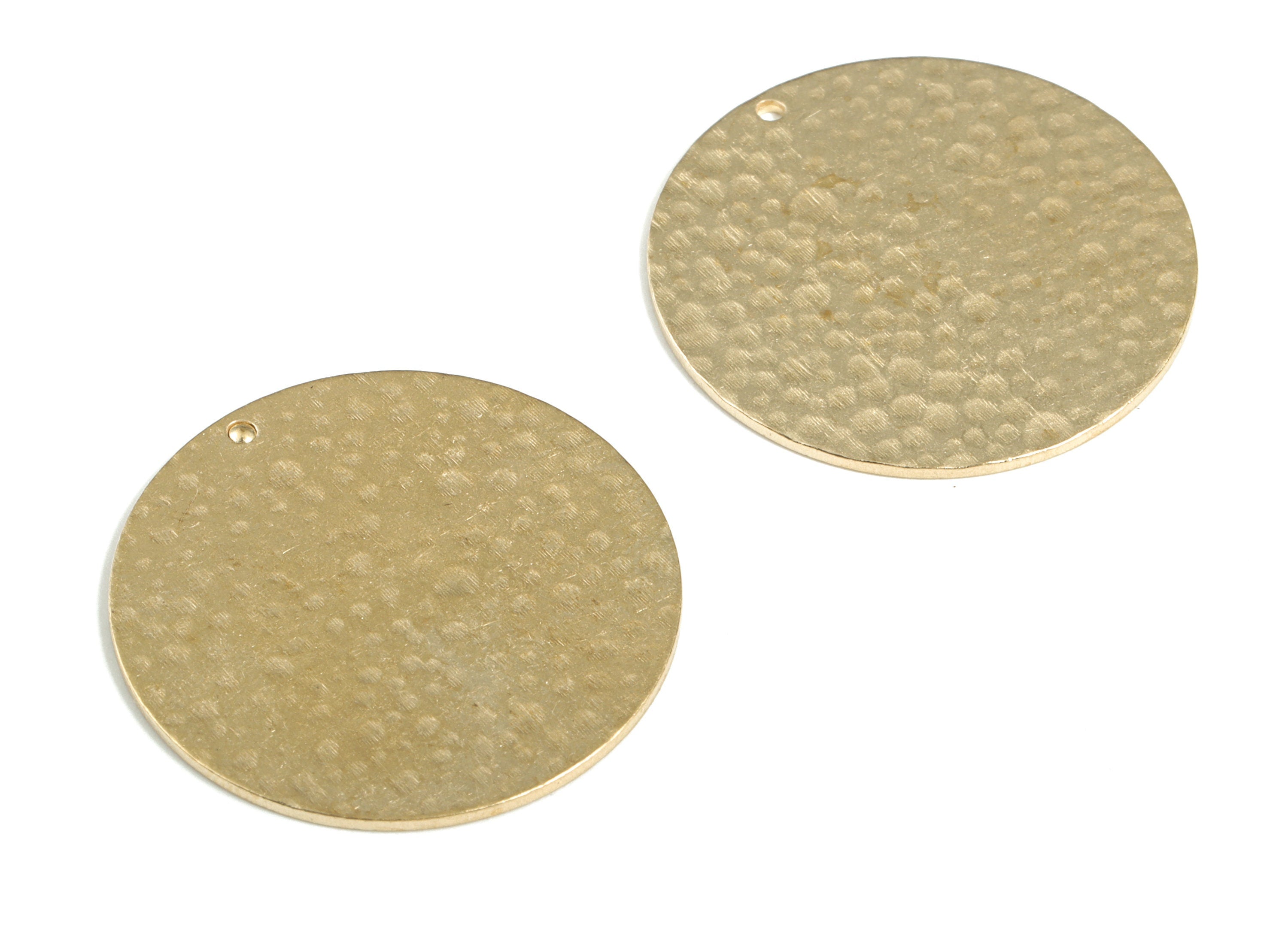 Brass Hammered Round Earring Charms - Raw Brass Coin Pendant - Earring Findings - Jewelry Making Supplies - 30.01x30.01x1.02mm - PP3899 - DOMEDBAZAAR