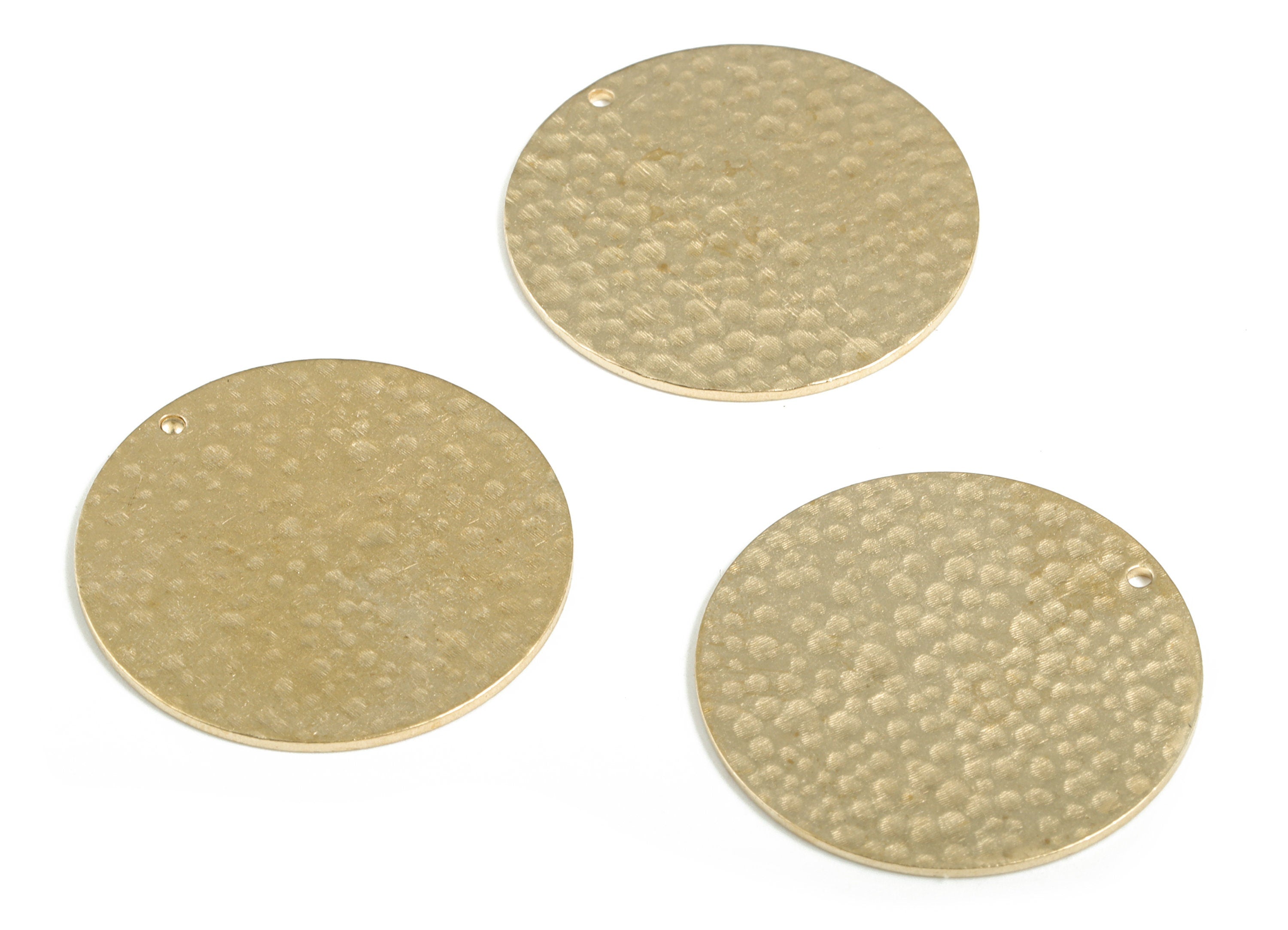 Brass Hammered Round Earring Charms - Raw Brass Coin Pendant - Earring Findings - Jewelry Making Supplies - 30.01x30.01x1.02mm - PP3899 - DOMEDBAZAAR