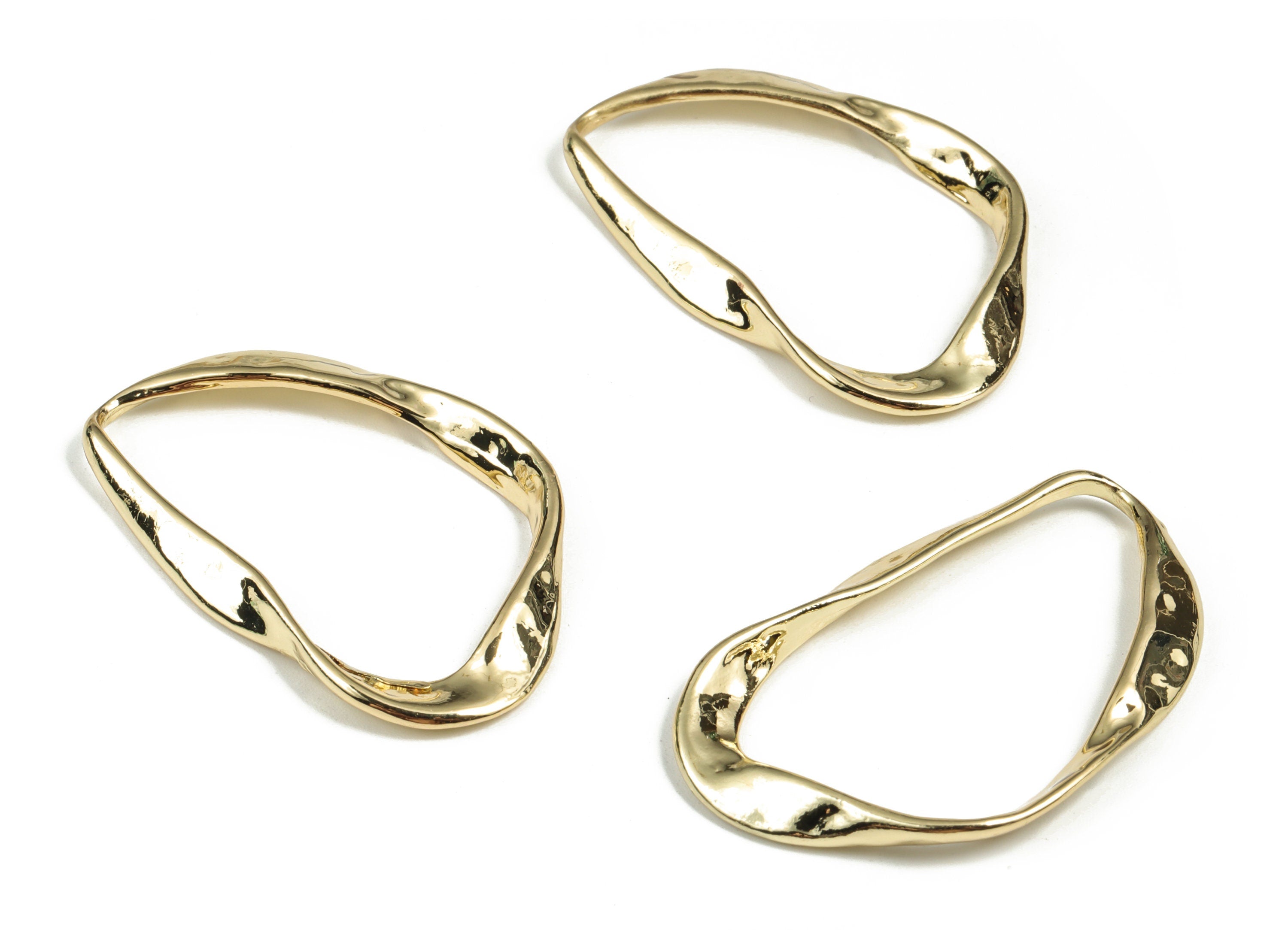 Alloy Geometry Earring Charms - Zinc AlloyGeometry Pendant - Gold Tone Plated Alloy - Jewelry Making Supplies - 44.53x28.13x3.49mm - ZZ1797 - DOMEDBAZAAR