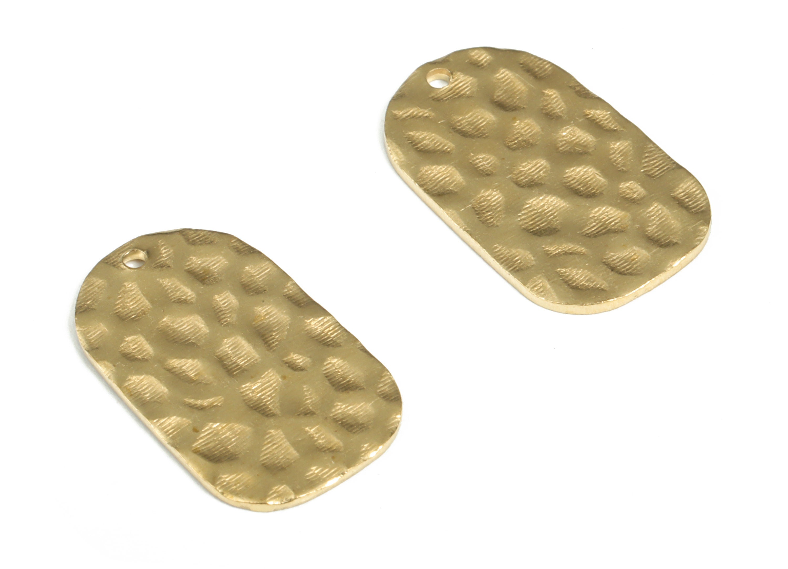 Brass Hammered Oval Earring Charms - Raw Brass Oval Pendant - Earring Findings - DIY Jewelry Supplies - 19.12x11.51x0.79mm - PP3960 - DOMEDBAZAAR