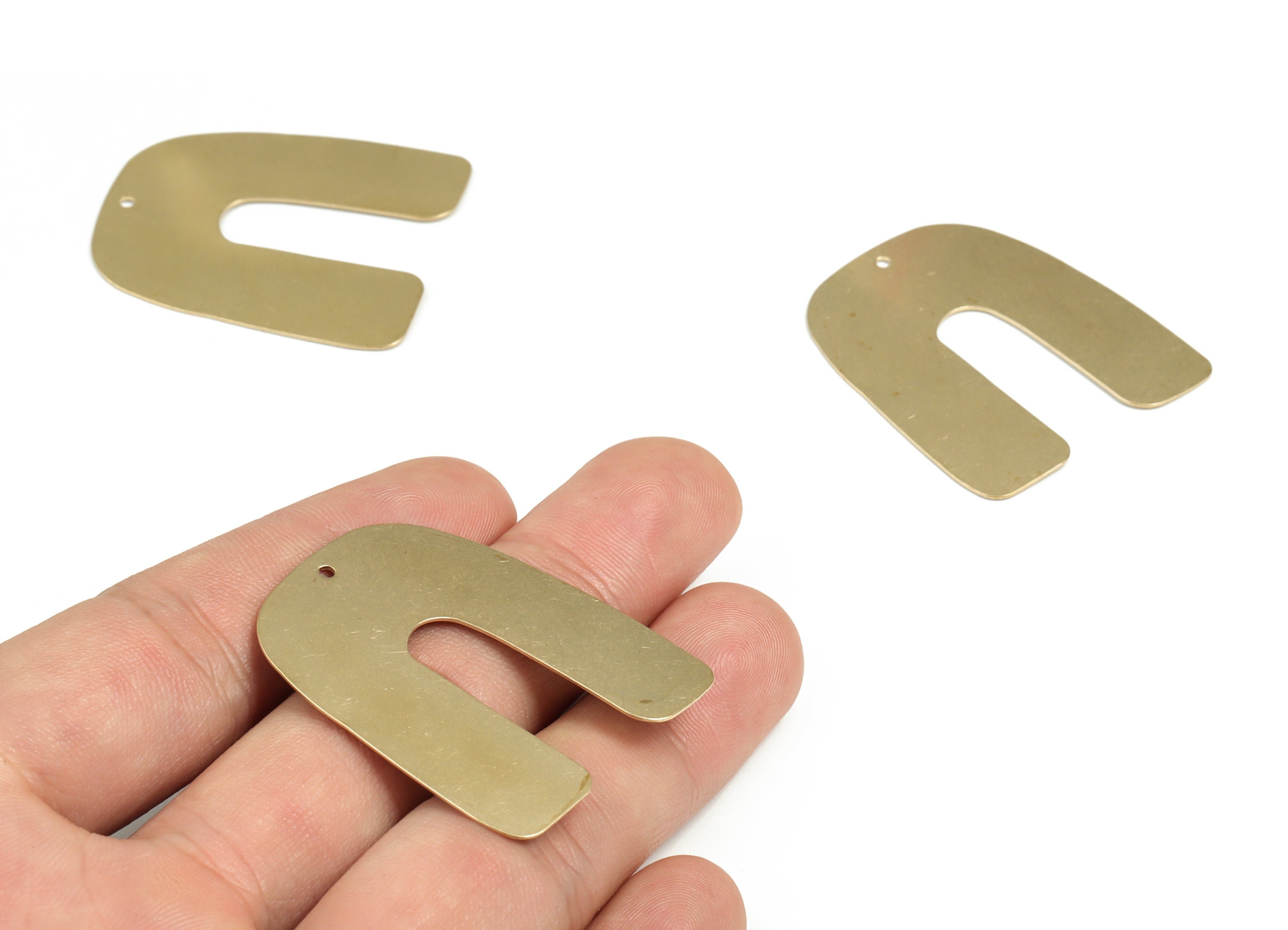 Personalized stamping blank - Brass U Earring Charms - Raw Brass U Pendant - Earring Findings - 39x34x0.57mm - PP3958 - DOMEDBAZAAR