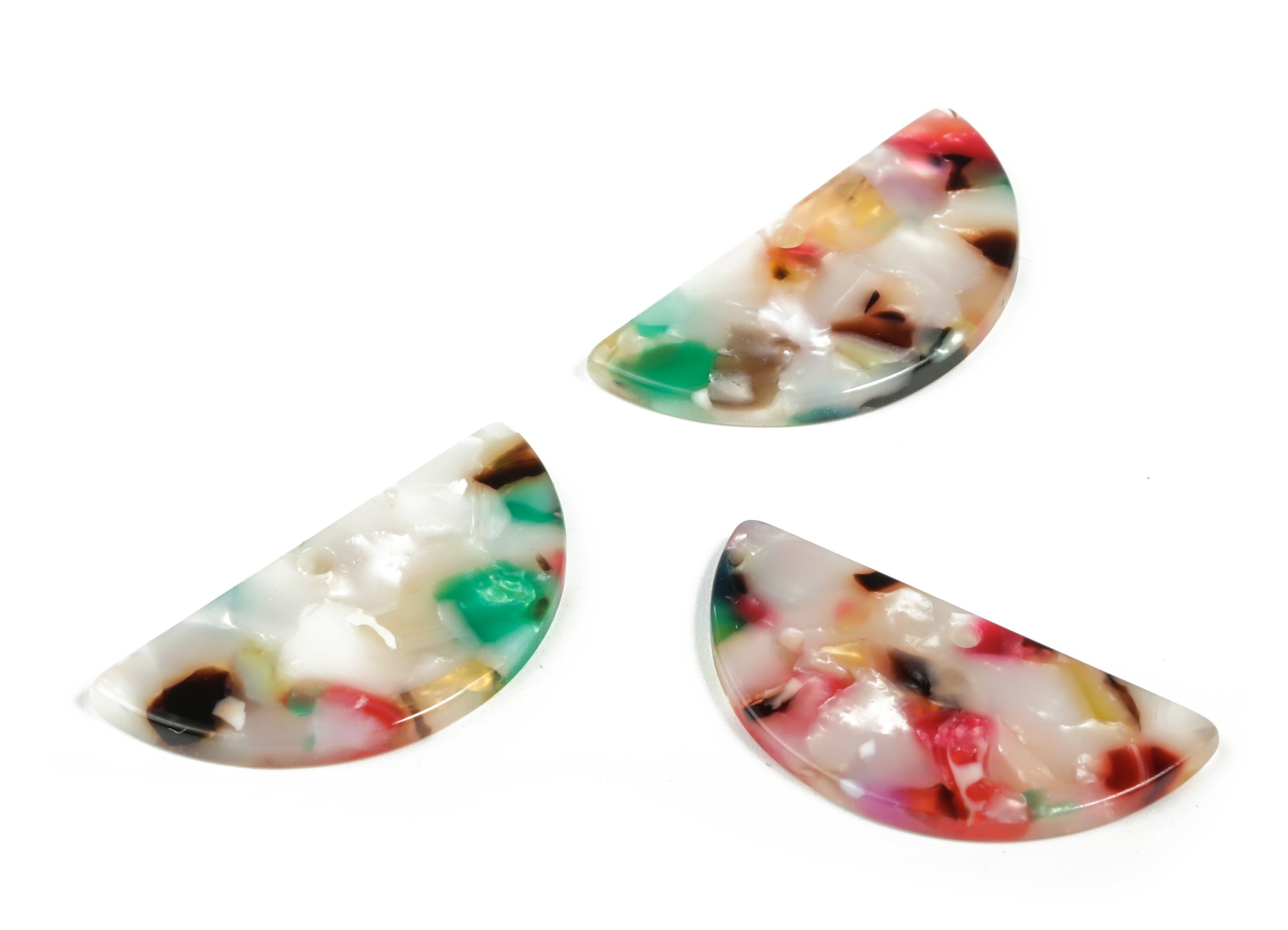 Acetate Semicircle Charms - Semicircle Pendant -  Earring Findings - Jewelry Supplies - Color Code: A59 - 33.5x16.5x2.6mm - AC1006F - DOMEDBAZAAR