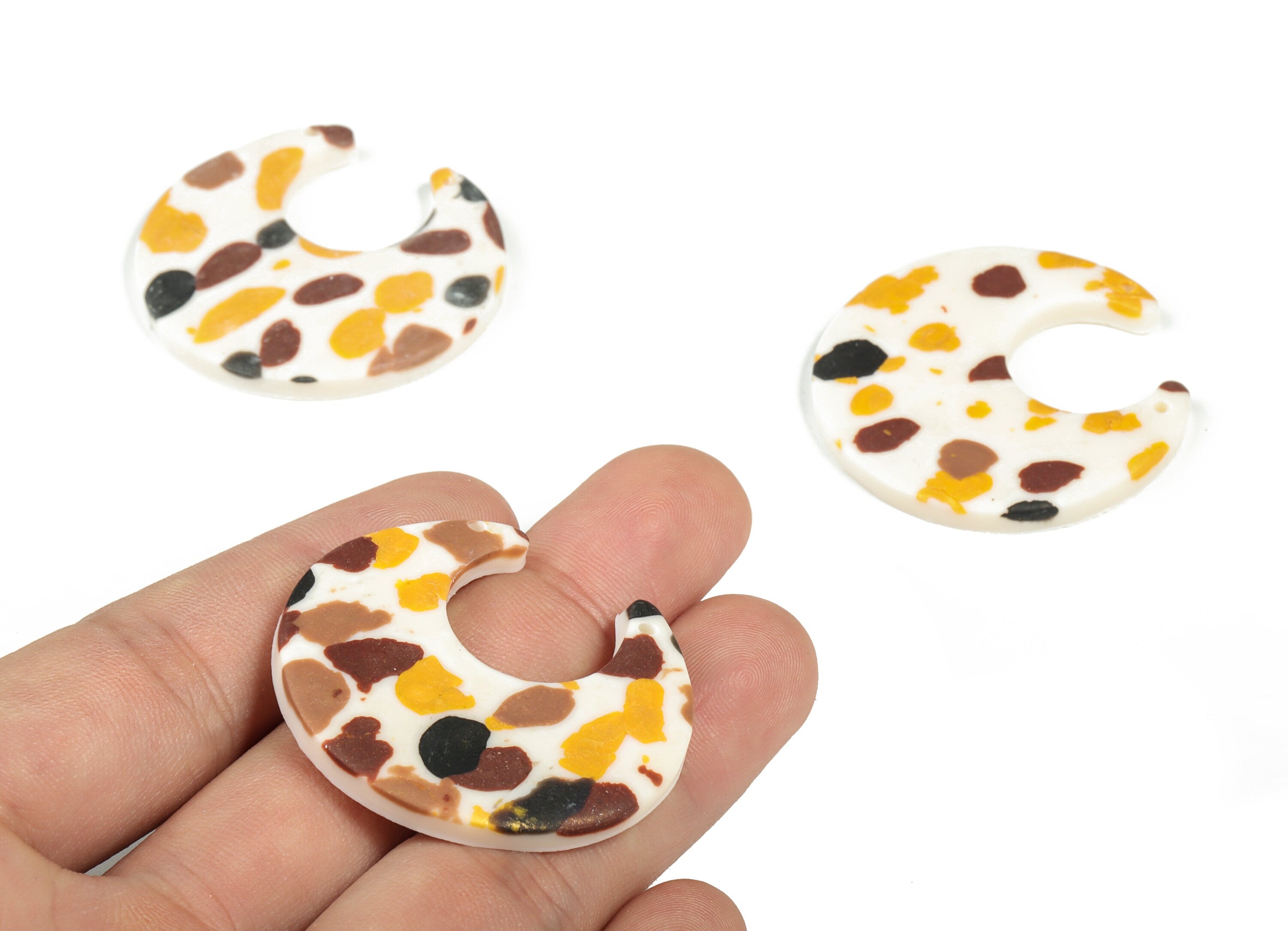 PolymerClay U Earring Connector - PolymerClay Moon Charms and Pandant - Earring Findings - Jewelry Handmade - 40.88x38.99x3.81mm - PC2281 - DOMEDBAZAAR