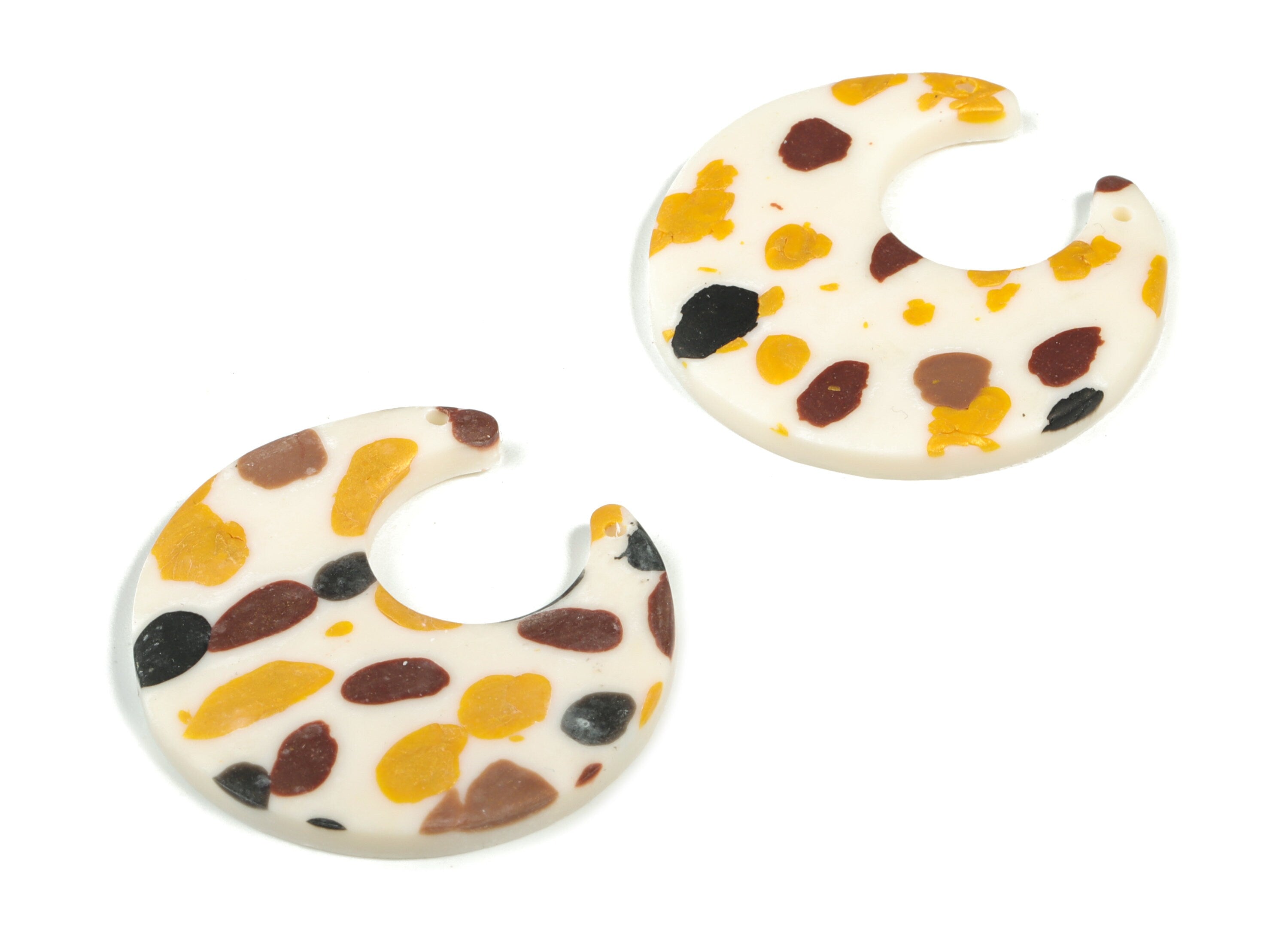 PolymerClay U Earring Connector - PolymerClay Moon Charms and Pandant - Earring Findings - Jewelry Handmade - 40.88x38.99x3.81mm - PC2281 - DOMEDBAZAAR