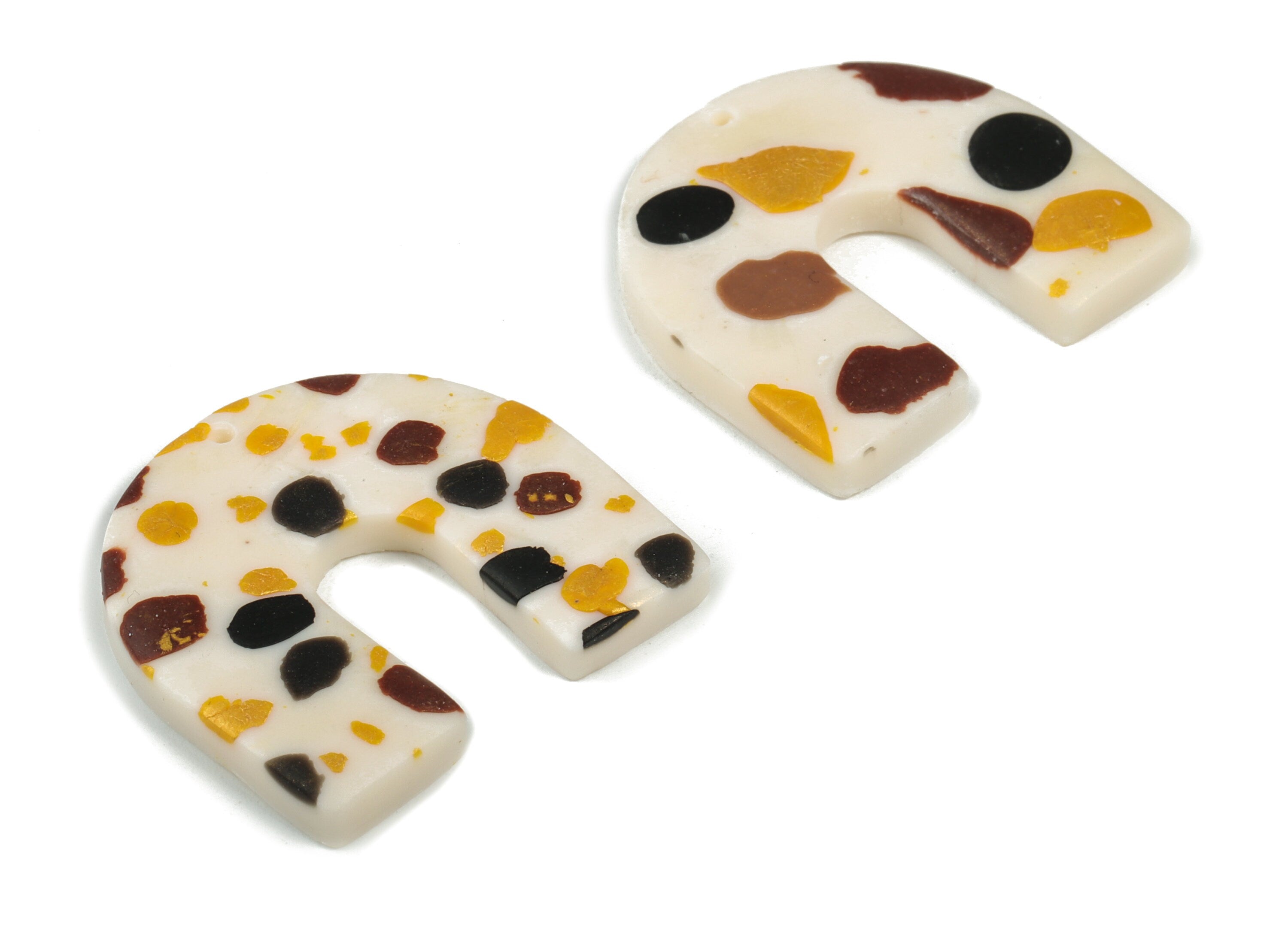 Polymer Clay U Earring Charms - Polymer Clay U Pandant - Earring Findings - Jewellery Handmade - 33.19x29.83x3.87mm - PC2257A - DOMEDBAZAAR