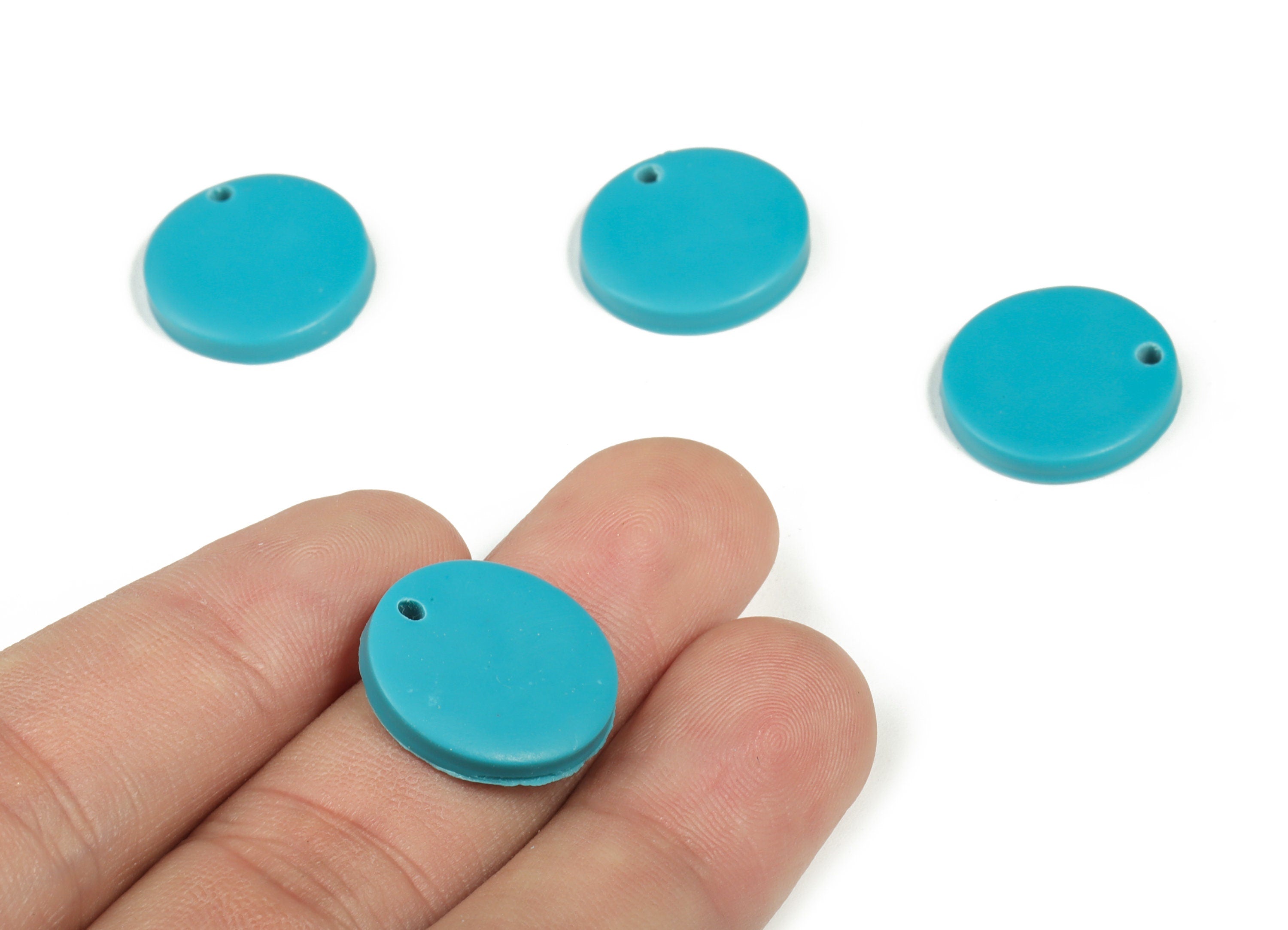 PolymerClay Round Earring Charms - PolymerClay Circle Pandant - Earring Findings - Jewelry Handmade - 18.03x17.44x2.75mm - PC2297B - DOMEDBAZAAR