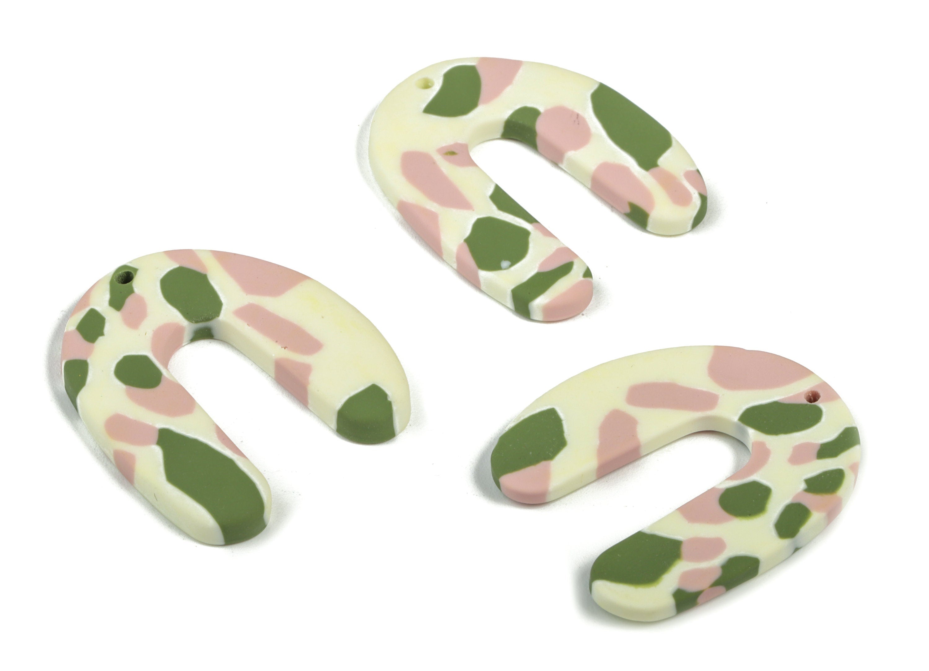 PolymerClay U Earring Charms - PolymerClay U Pandant - Earring Findings - Jewelry Handmade - 32.93x25.77x3.45mm - PC2258B - DOMEDBAZAAR