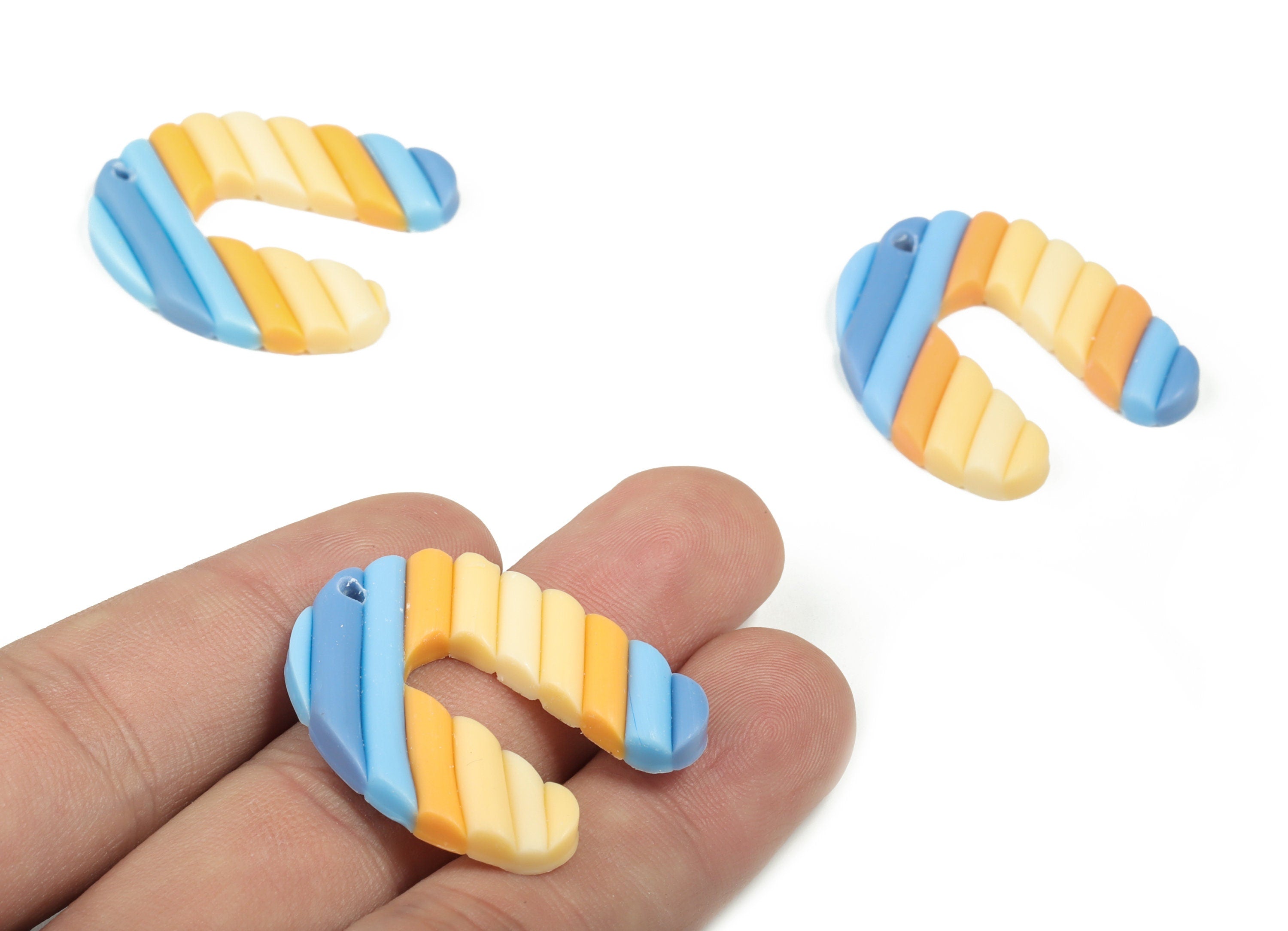 PolymerClay U Earring Charms - PolymerClay U Pandant - Earring Findings - Jewelry Handmade - 31.43x27.07x3.77mm - PC2256 - DOMEDBAZAAR