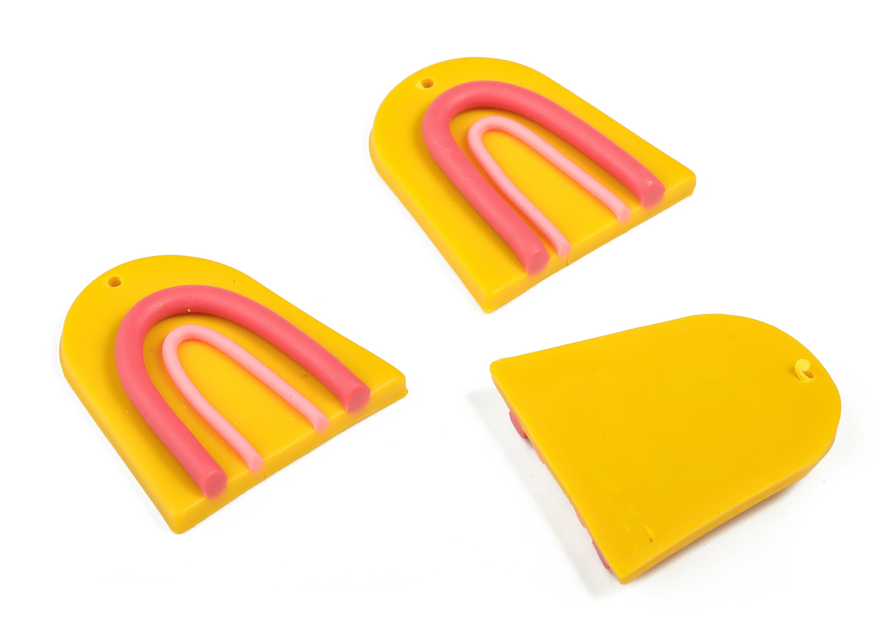 PolymerClay Rainbow Earring Charms - PolymerClay Rainbow Pandant - Earring Findings - Jewelry Handmade - 32.55x30.55x5.43mm - PC2253 - DOMEDBAZAAR