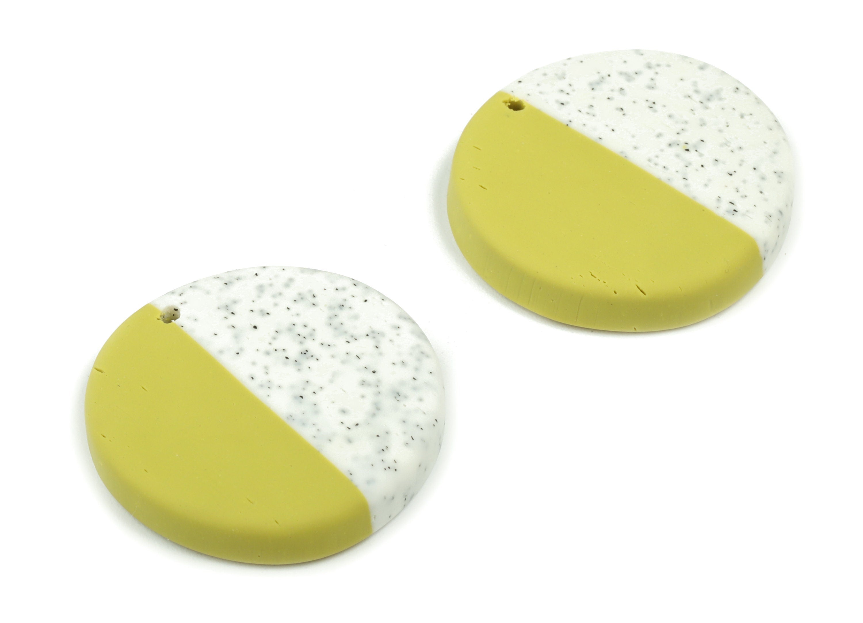 PolymerClay Round Earring Charms - PolymerClay Circle Pandant - Earring Findings - Jewelry Handmade -25.55x24.97x4.49mm - PC2294C - DOMEDBAZAAR