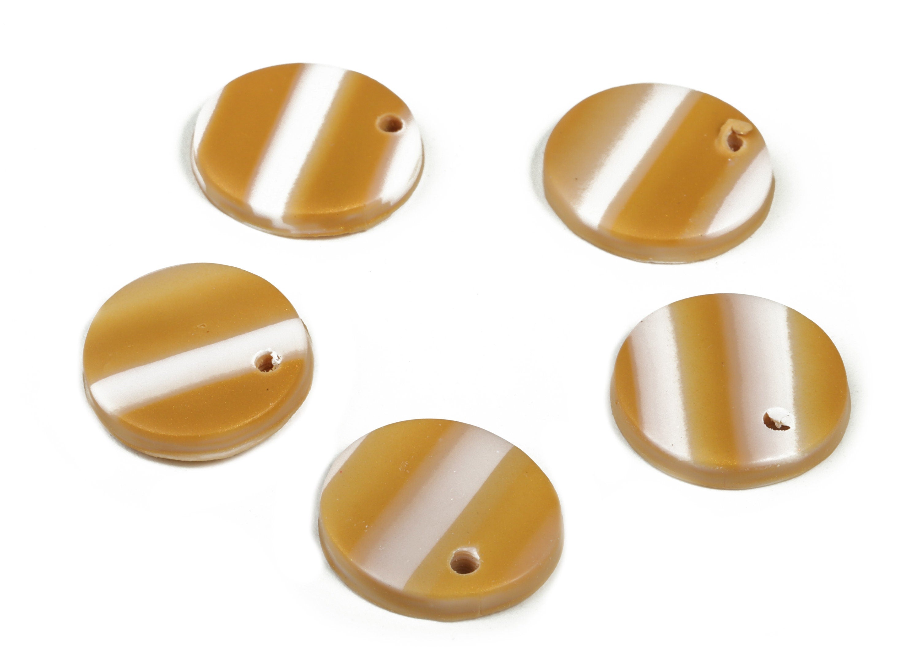 PolymerClay Round Earring Charms - PolymerClay Circle Pandant - Earring Findings - Jewelry Handmade - 15.37x14.87x2.39mm- PC2299A - DOMEDBAZAAR