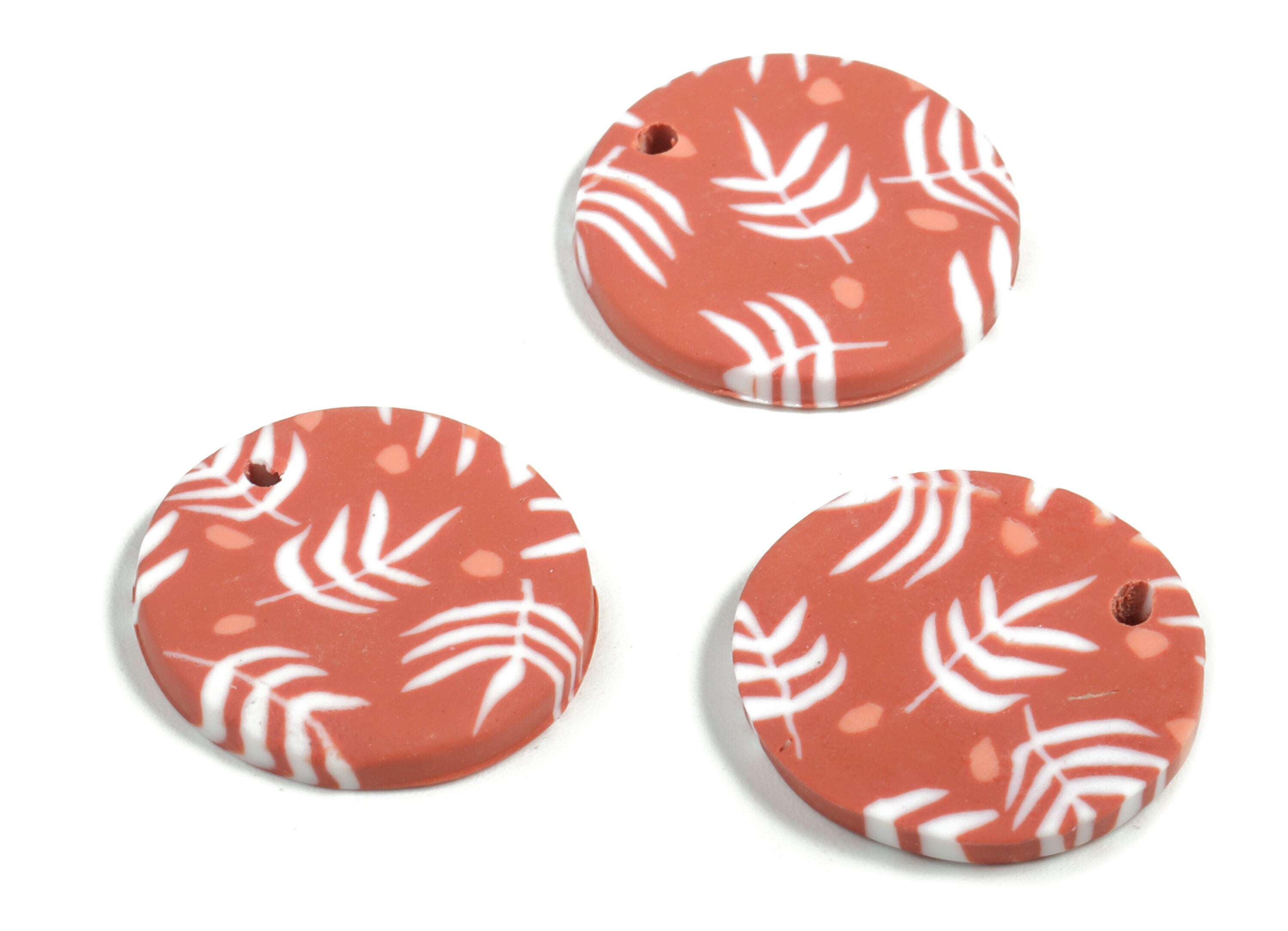 Polymer Clay Round Earring Charms - Polymer Clay Circle Pendant - Earring Findings - Jewellery Handmade - 19.79x19.69x3mm - PC2295A - DOMEDBAZAAR