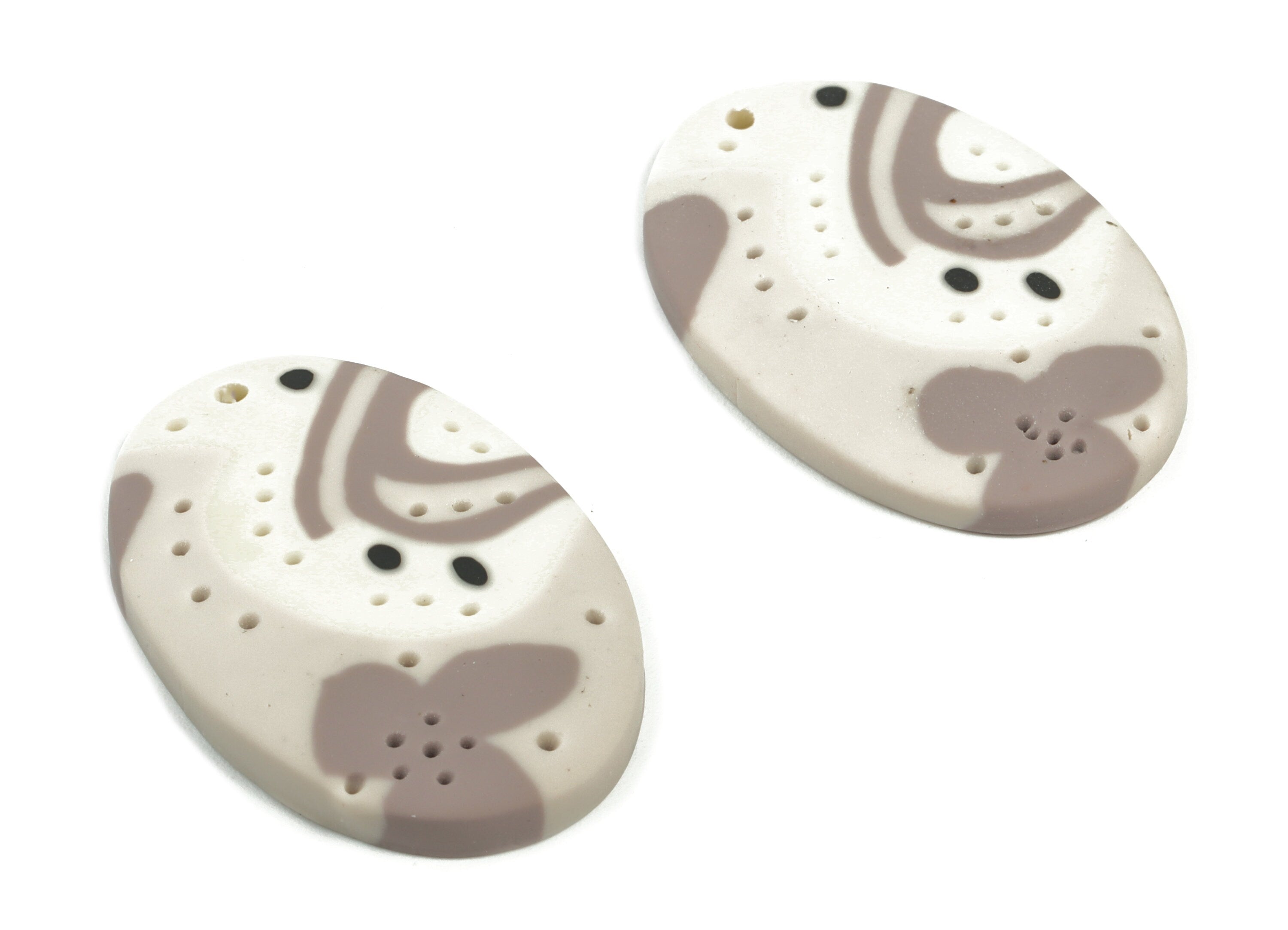 PolymerClay Oval Earring Charms - PolymerClay Oval Pandant - Earring Findings - Jewelry Handmade - 35.83x24.09x4.57mm- PC2268B - DOMEDBAZAAR