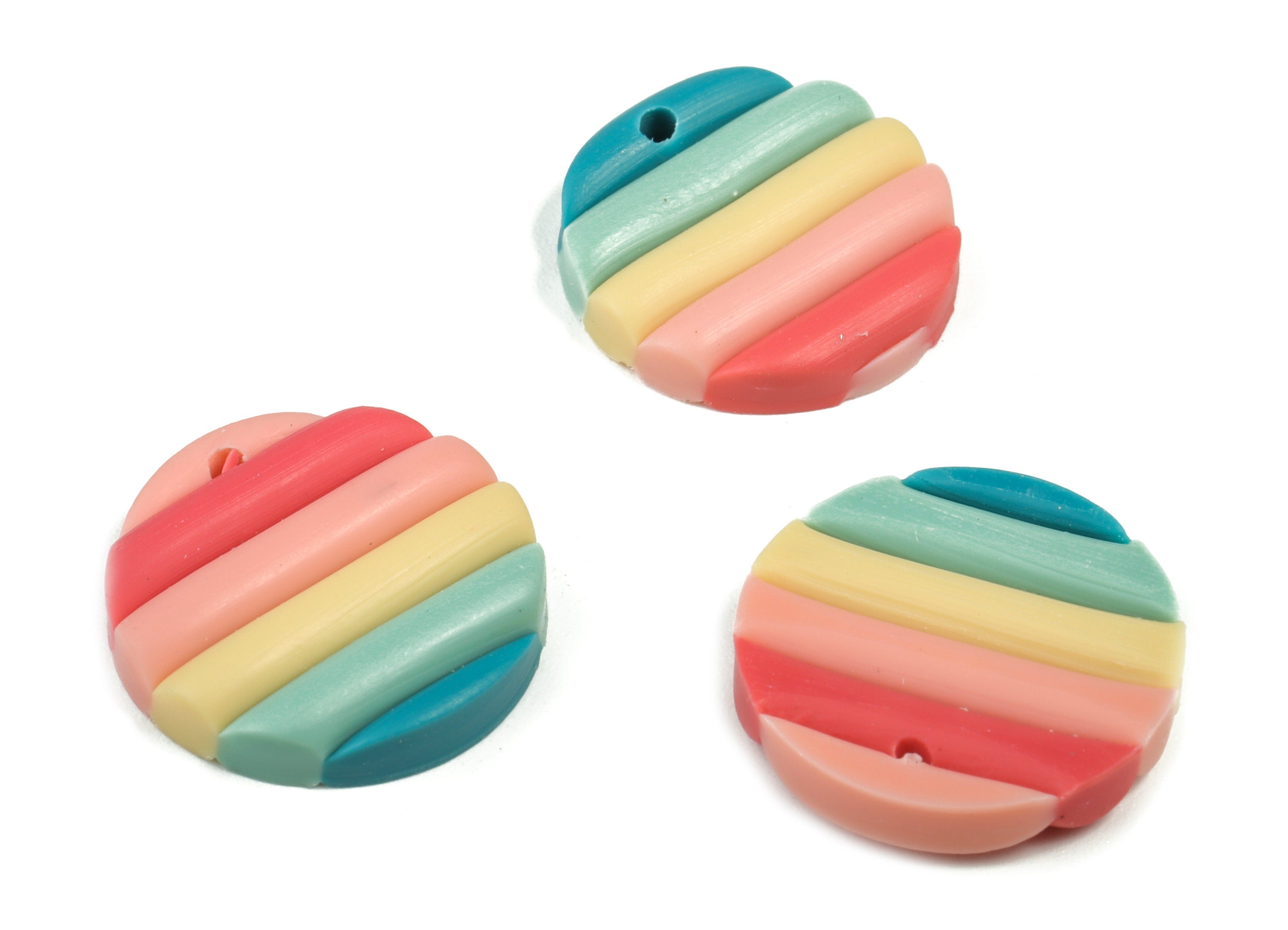 PolymerClay Round Earring Charms - PolymerClay Circle Pandant - Earring Findings - Jewelry Handmade - 18.92x18.64x3.8mm - PC2298B - DOMEDBAZAAR