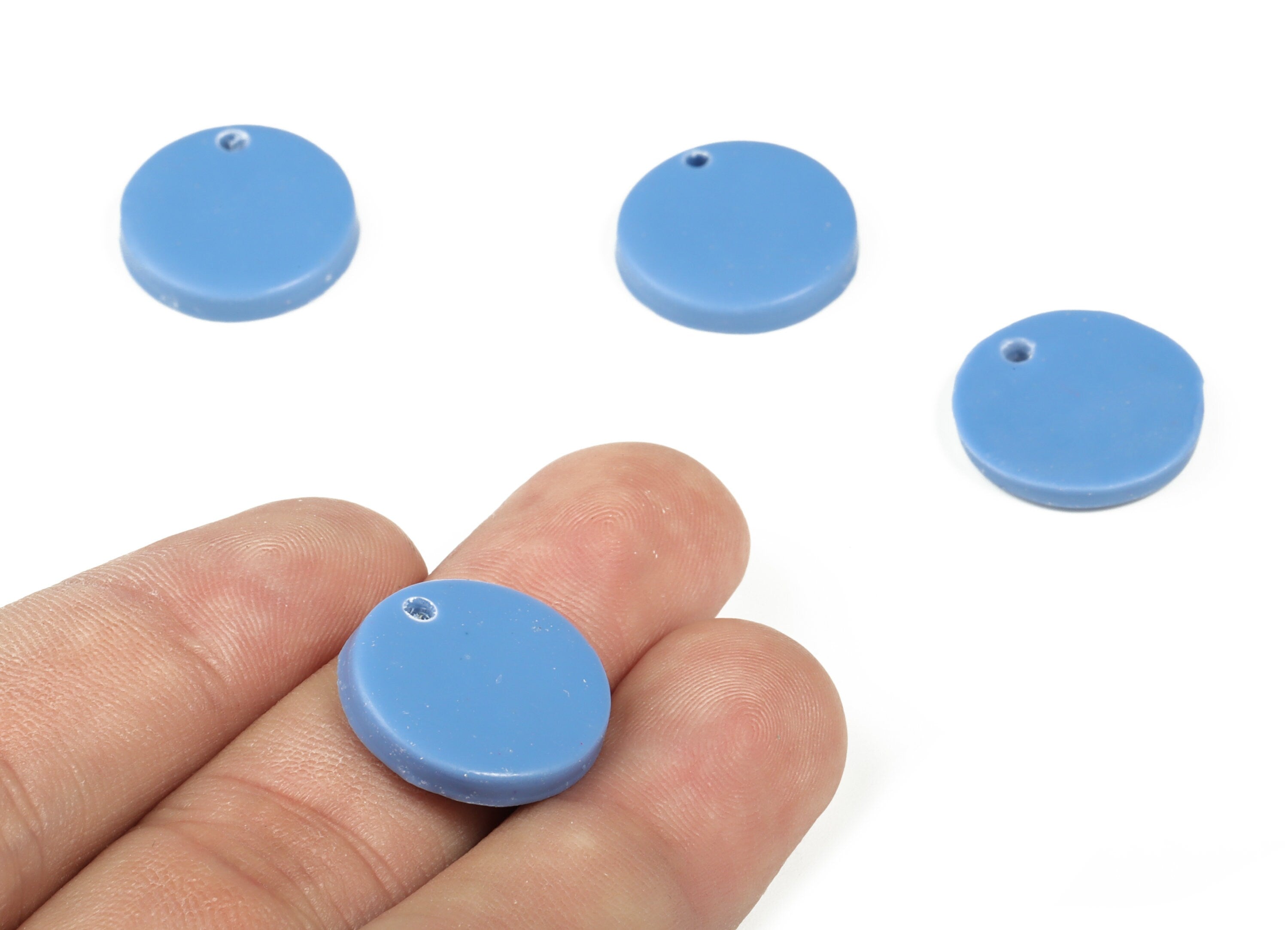 PolymerClay Round Earring Charms - PolymerClay Circle Pandant - Earring Findings - Jewelry Handmade - 18.92x17.39x2.92mm - PC2297C - DOMEDBAZAAR