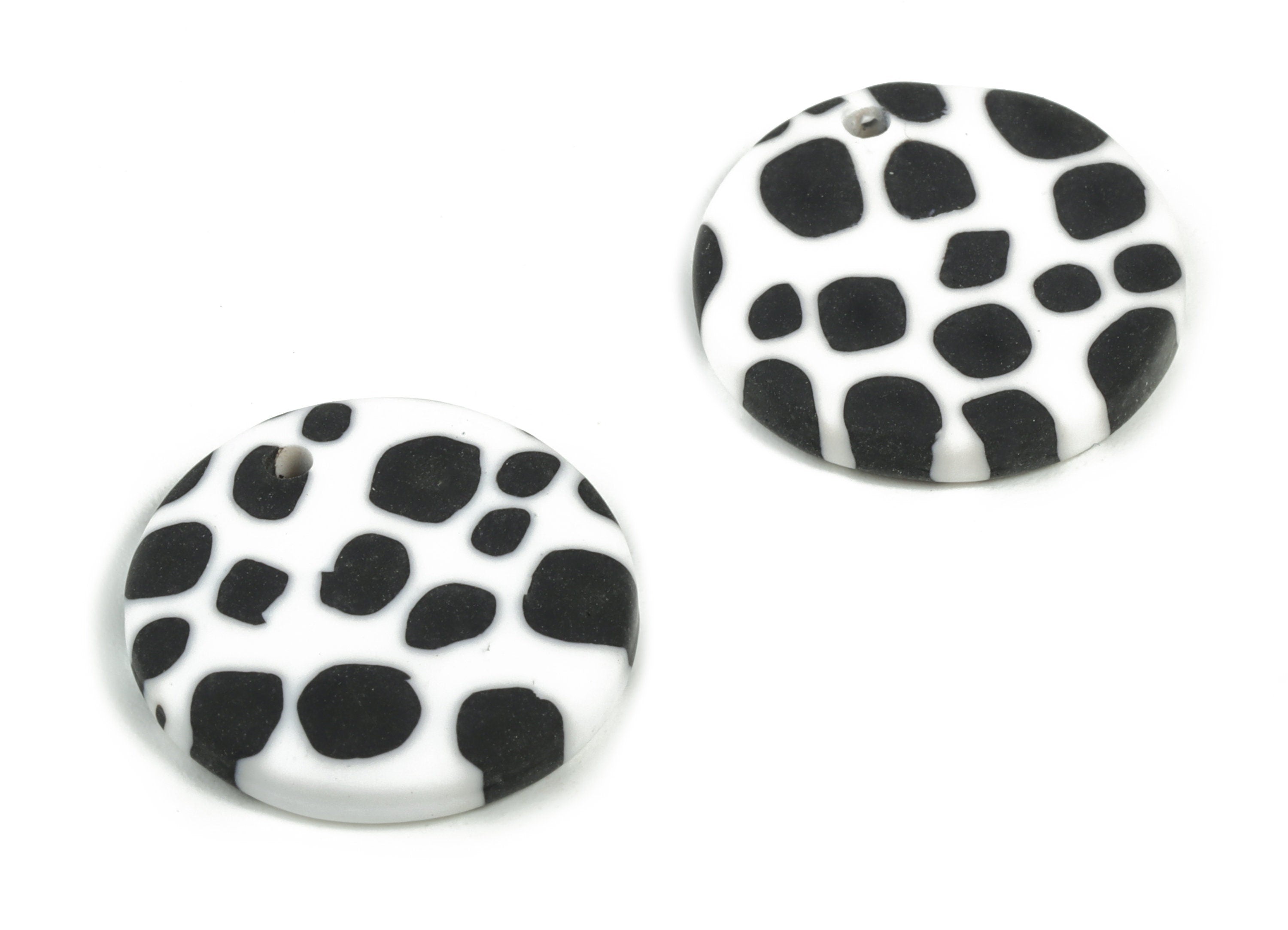 Polymer Clay Round Earring Charms - Polymer Clay Circle Pendant - Earring Findings - Jewellery Handmade - 19.89x19.83x3.39mm- PC2295E - DOMEDBAZAAR
