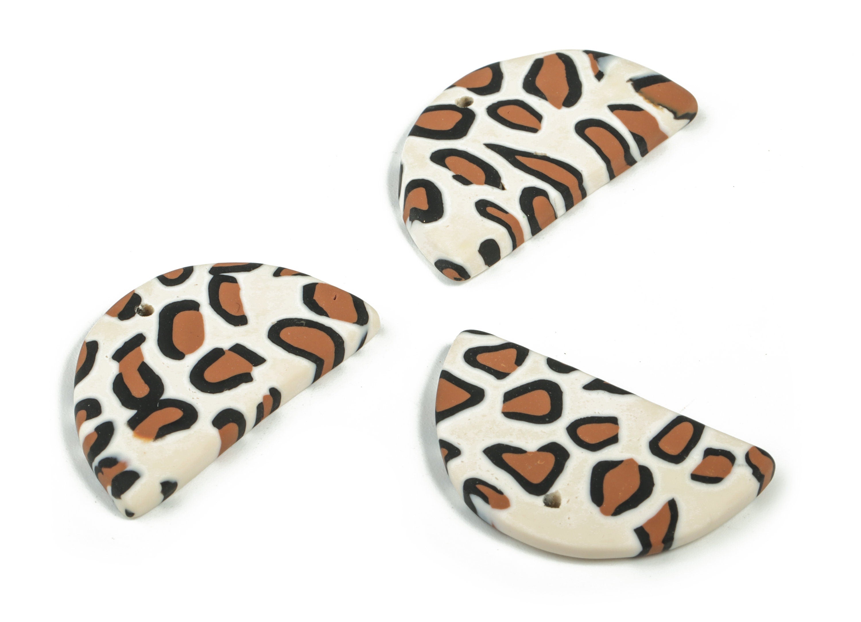 PolymerClay Half Moon Earring Charms - PolymerClay Semicircle Pandant - Earring Findings - Jewelry Handmade - 33.28x18.77x3.58mm - PC2286A - DOMEDBAZAAR