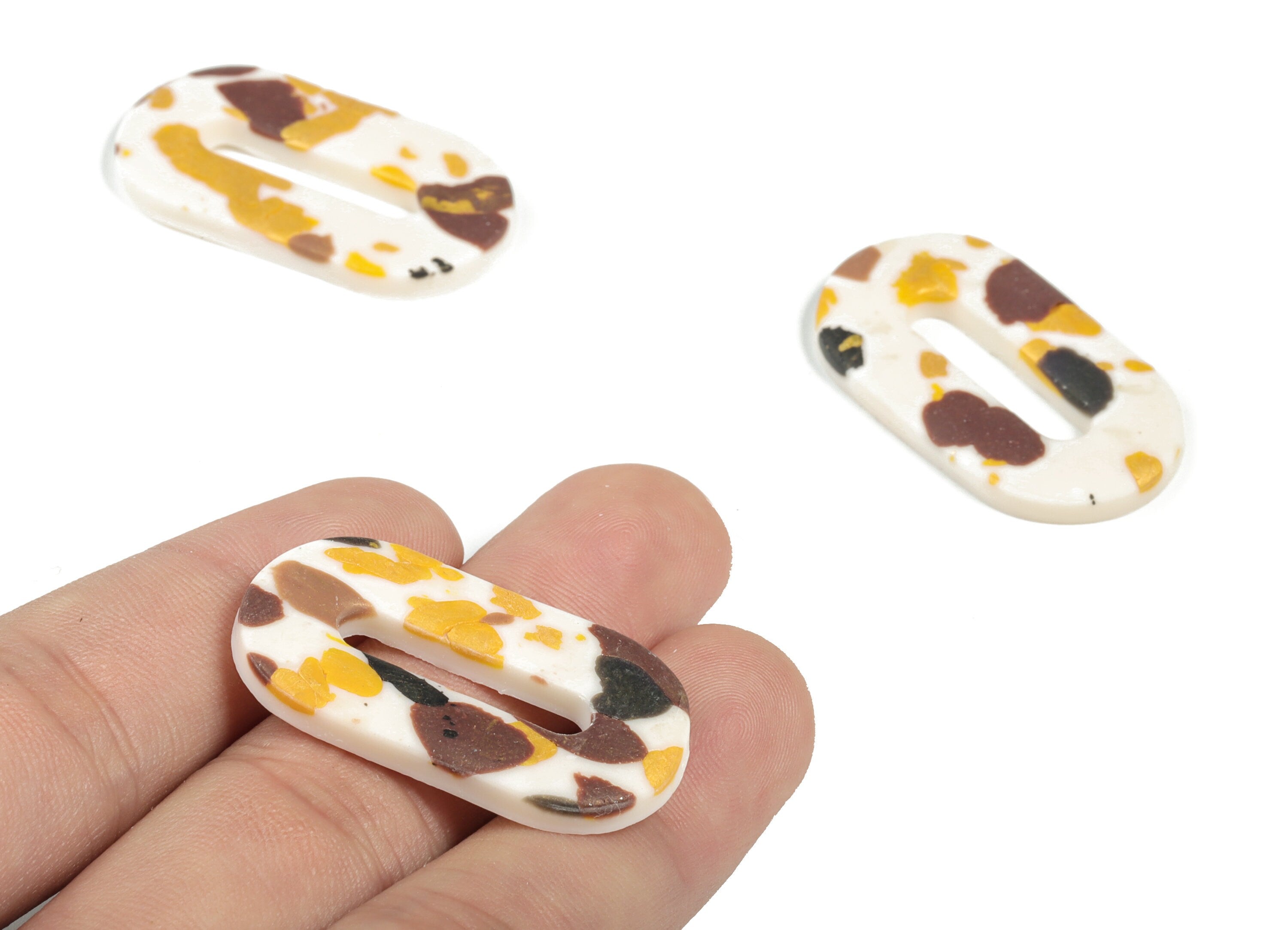 PolymerClay Oval Earring Charms - PolymerClay Oval Pandant - Earring Findings - Jewelry Handmade - 37.1x20.02x4.09mm- PC2278 - DOMEDBAZAAR