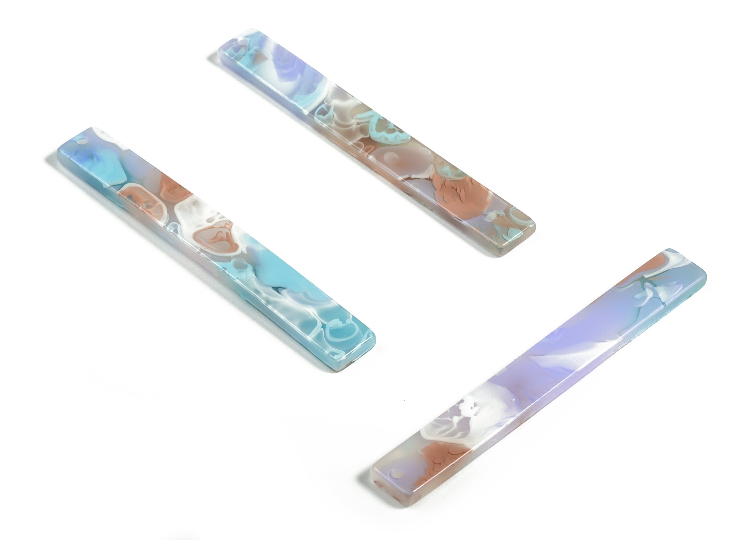 Acrylic Long Stick Charms - Acrylic Bar Pendant - Earring Findings  - Jewelry Supplies - Color Code: A584 - 59.88x7.83x2.63mm - AC1049-A584 - DOMEDBAZAAR