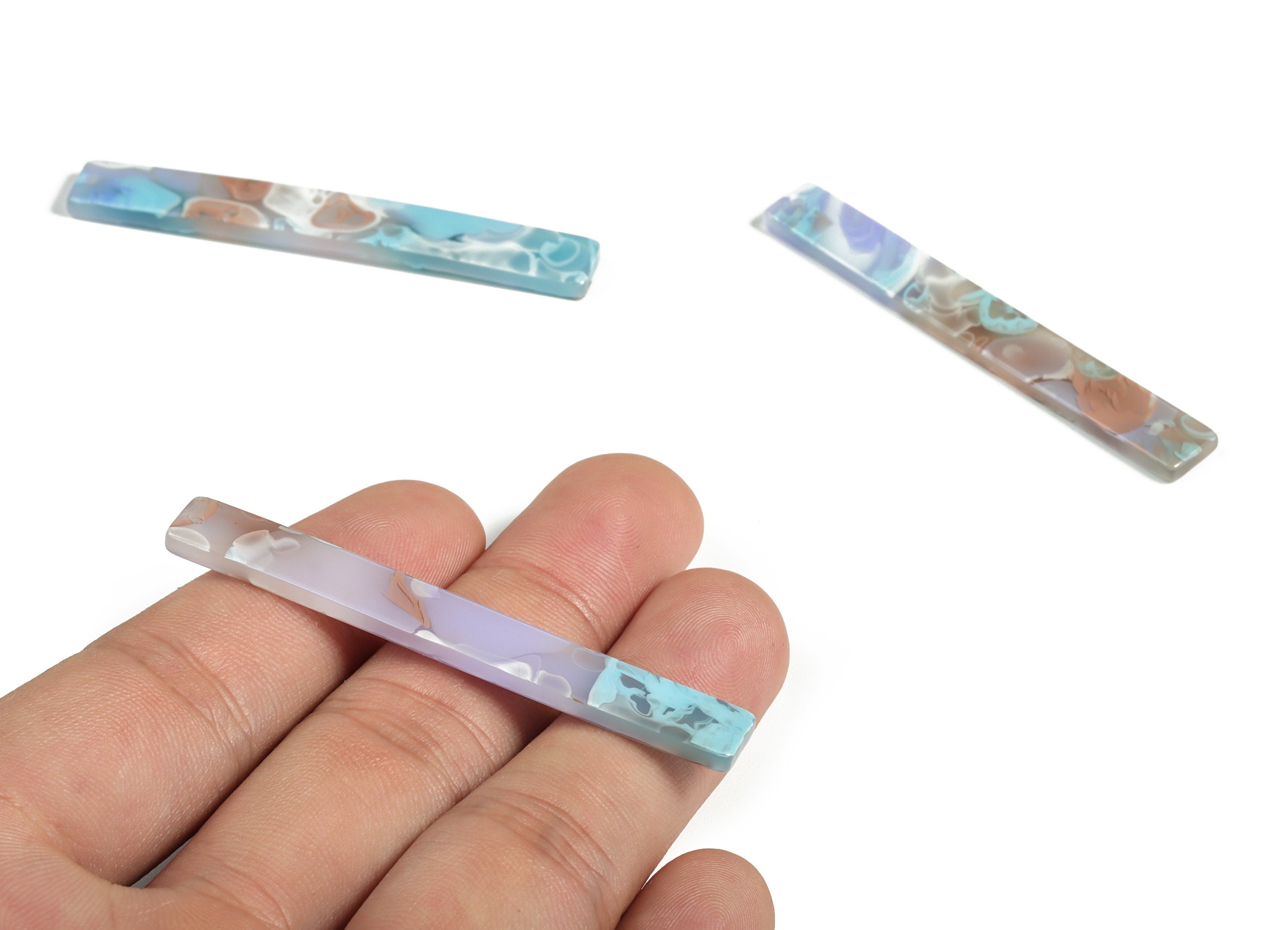 Acrylic Long Stick Charms - Acrylic Bar Pendant - Earring Findings  - Jewelry Supplies - Color Code: A584 - 59.88x7.83x2.63mm - AC1049-A584 - DOMEDBAZAAR