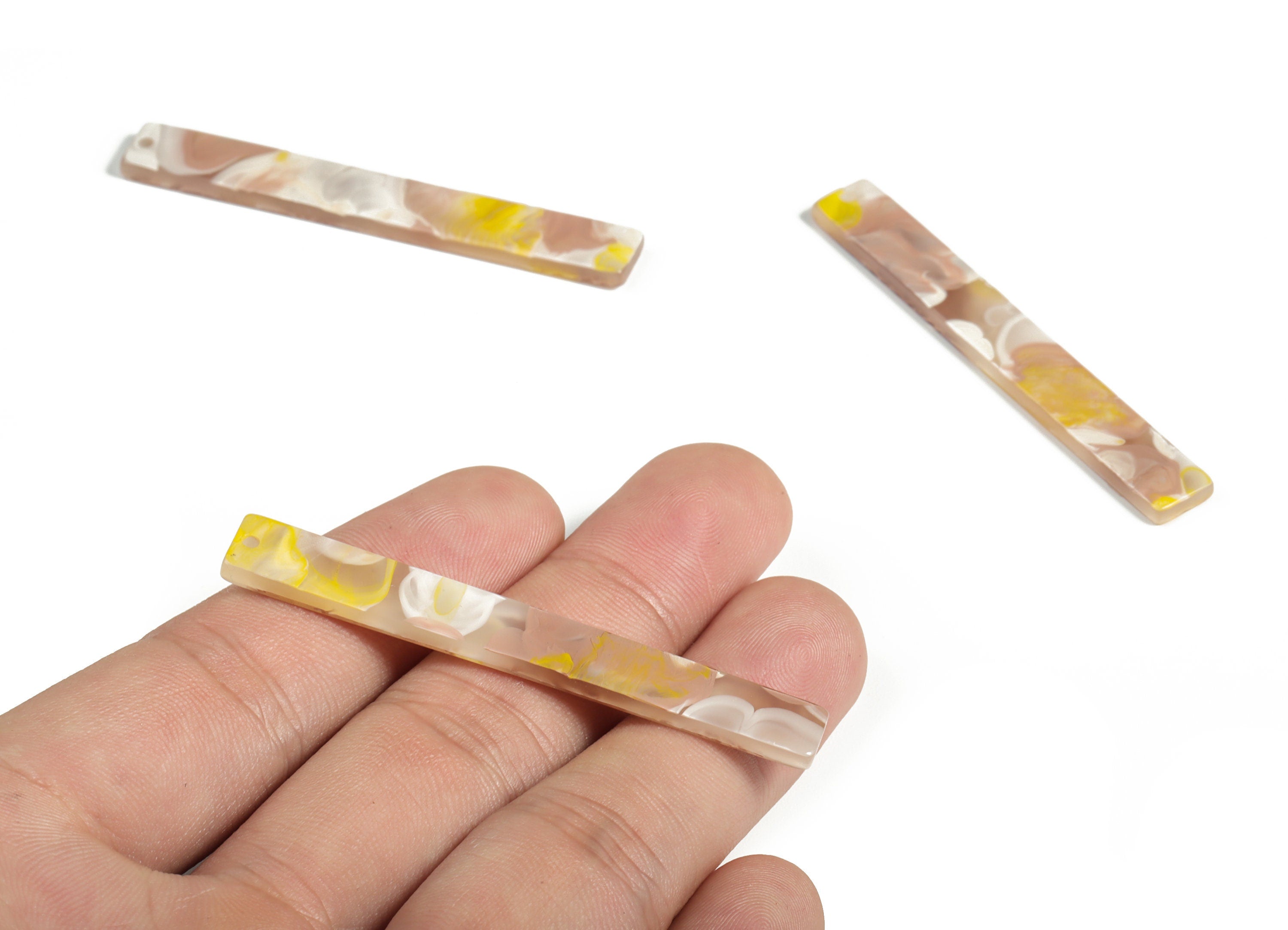 Acrylic Long Stick Charms - Acrylic Bar Pendant - Earring Findings  - Jewelry Supplies - Color Code: A583 - 59.88x7.83x2.63mm - AC1049-A583 - DOMEDBAZAAR