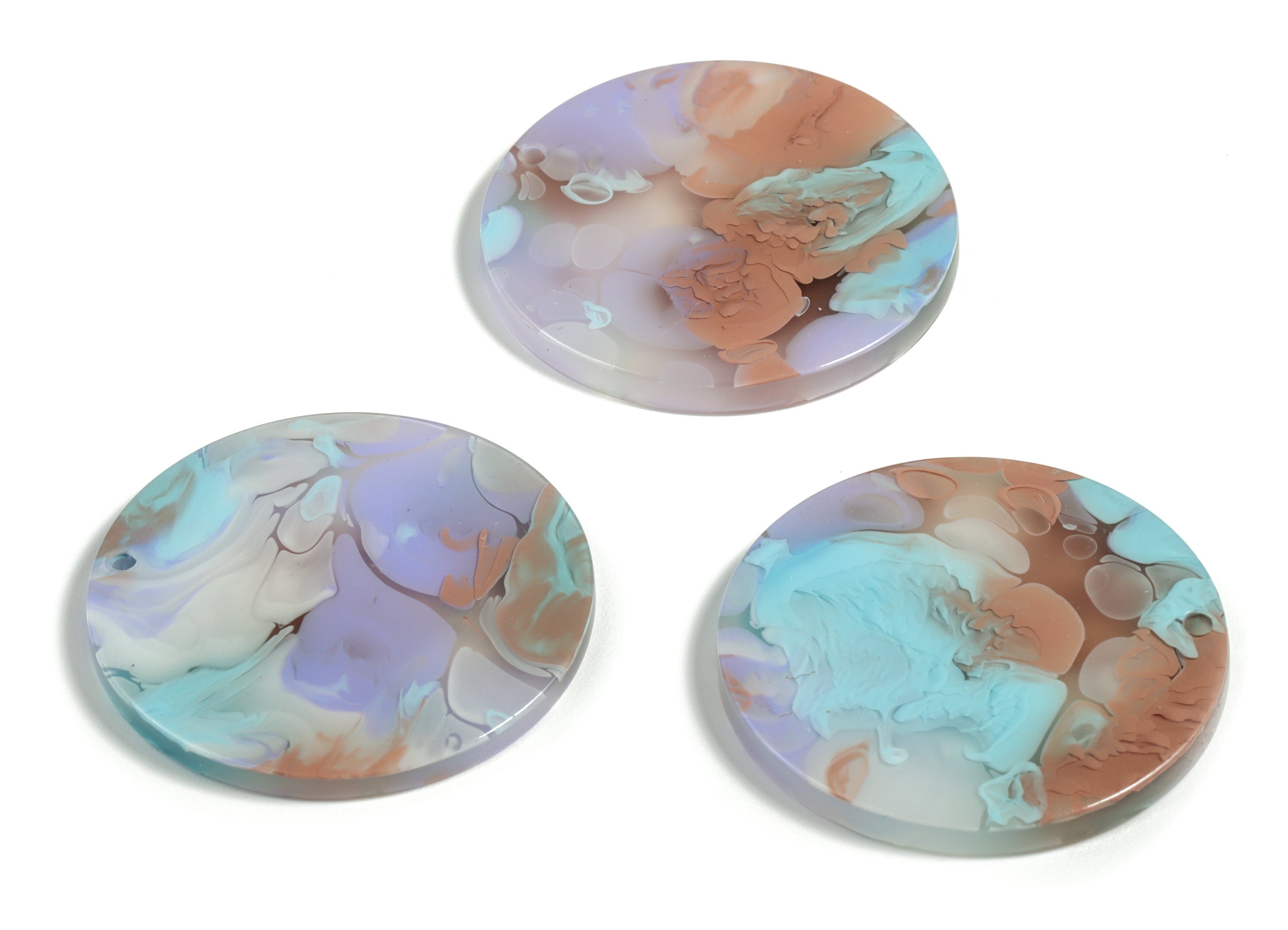 Acrylic Round Charms - Coin Earrings and Pendant - Jewelry Making Supplies - Color Code: A584 - 34.68x34.68x3.23mm - AC1135-A584 - DOMEDBAZAAR