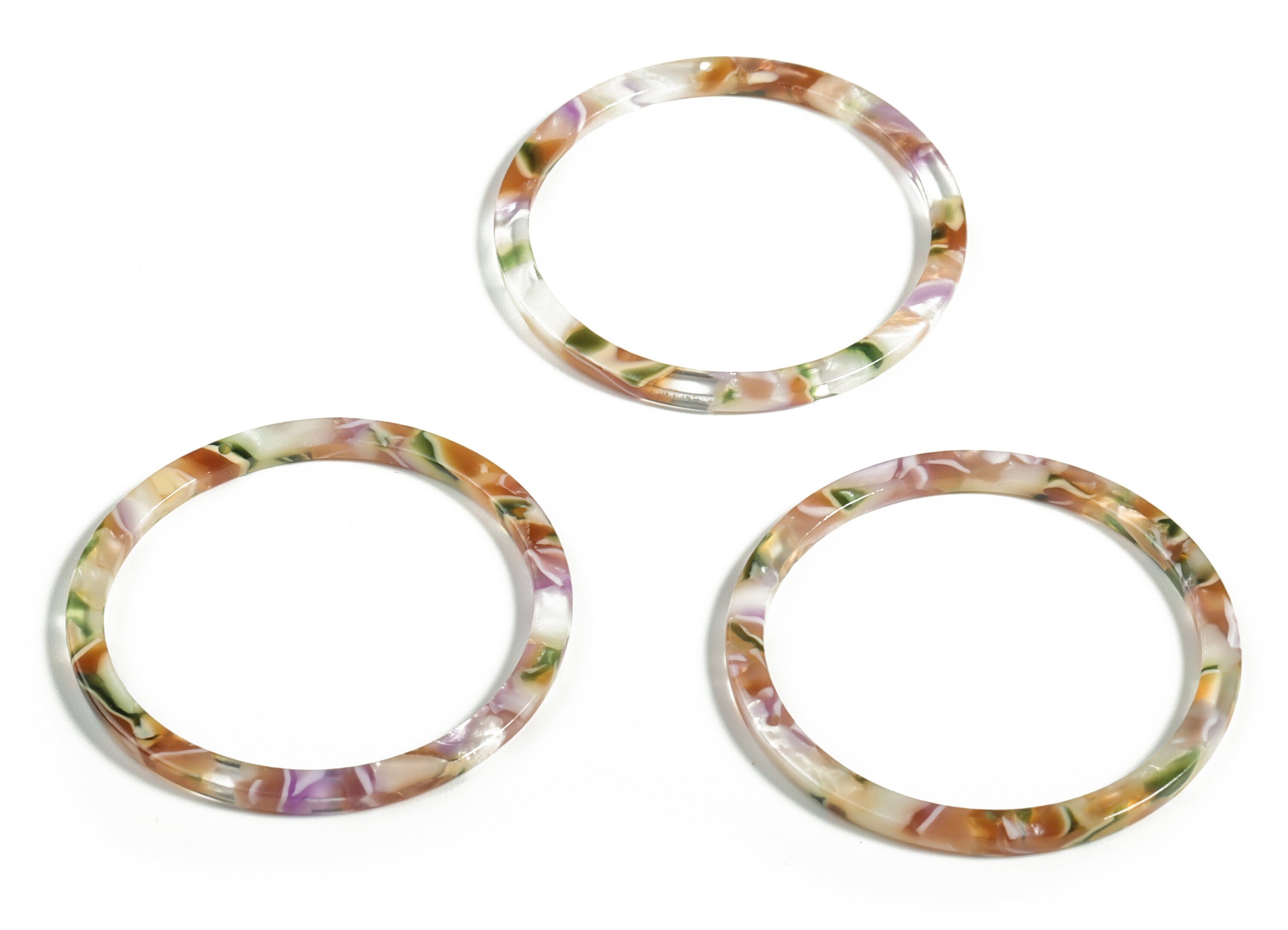 Acetate Circle Charms - Circle Earrings and Pendant - Earring Findings - 1 Hole - Color Code: A537 - 44.52x44.52x2.47mm - AC1126-A537 - DOMEDBAZAAR