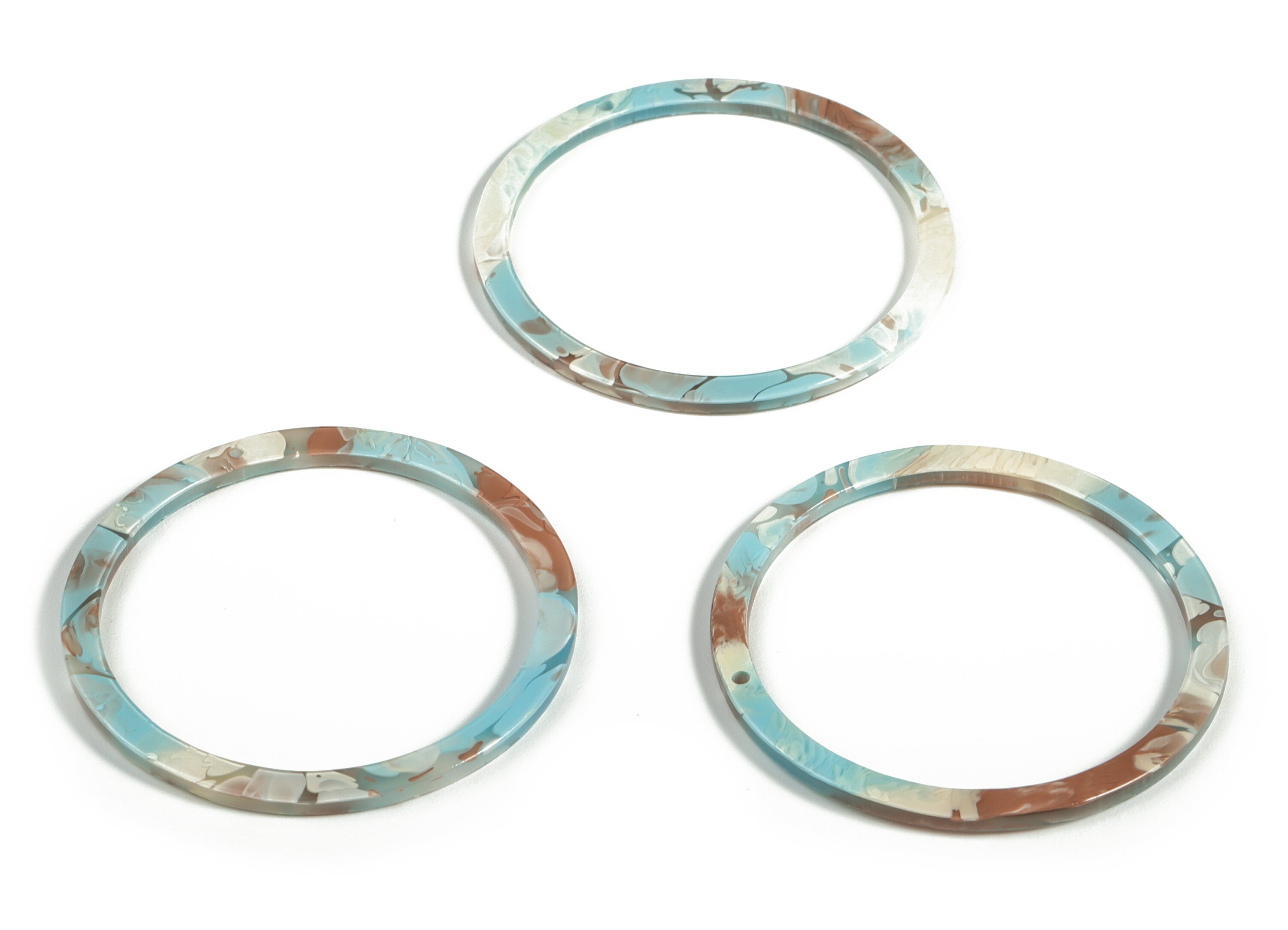 Acetate Circle Charms - Circle Earrings and Pendant - Earring Findings - 1 Hole - Color Code: A265 - 44.52x44.52x2.47mm - AC1126-A585 - DOMEDBAZAAR